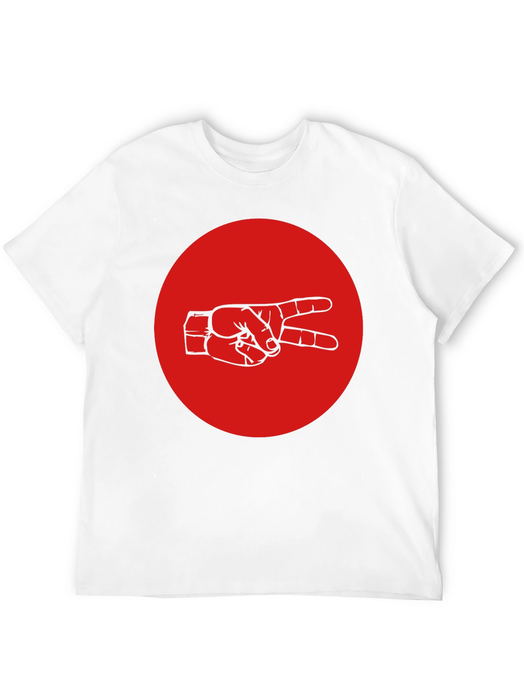 Peace Sign Graphic Tee - Black Cotton Crew Neck