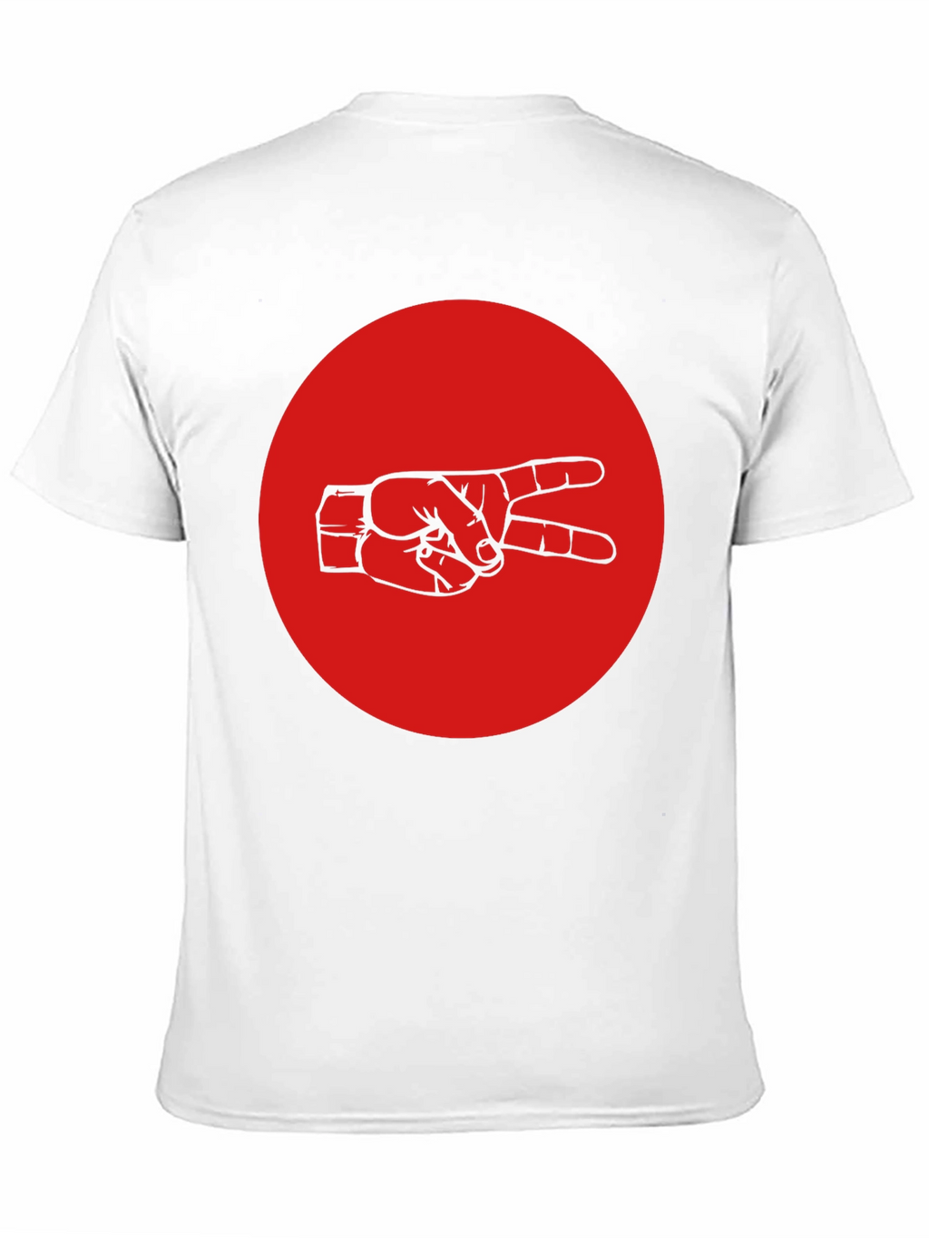 Peace Sign Graphic Tee - Black Cotton Crew Neck