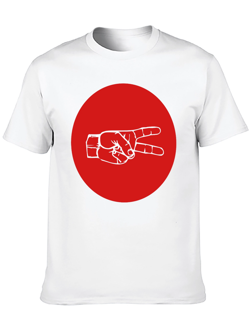 Peace Sign Graphic Tee - Black Cotton Crew Neck