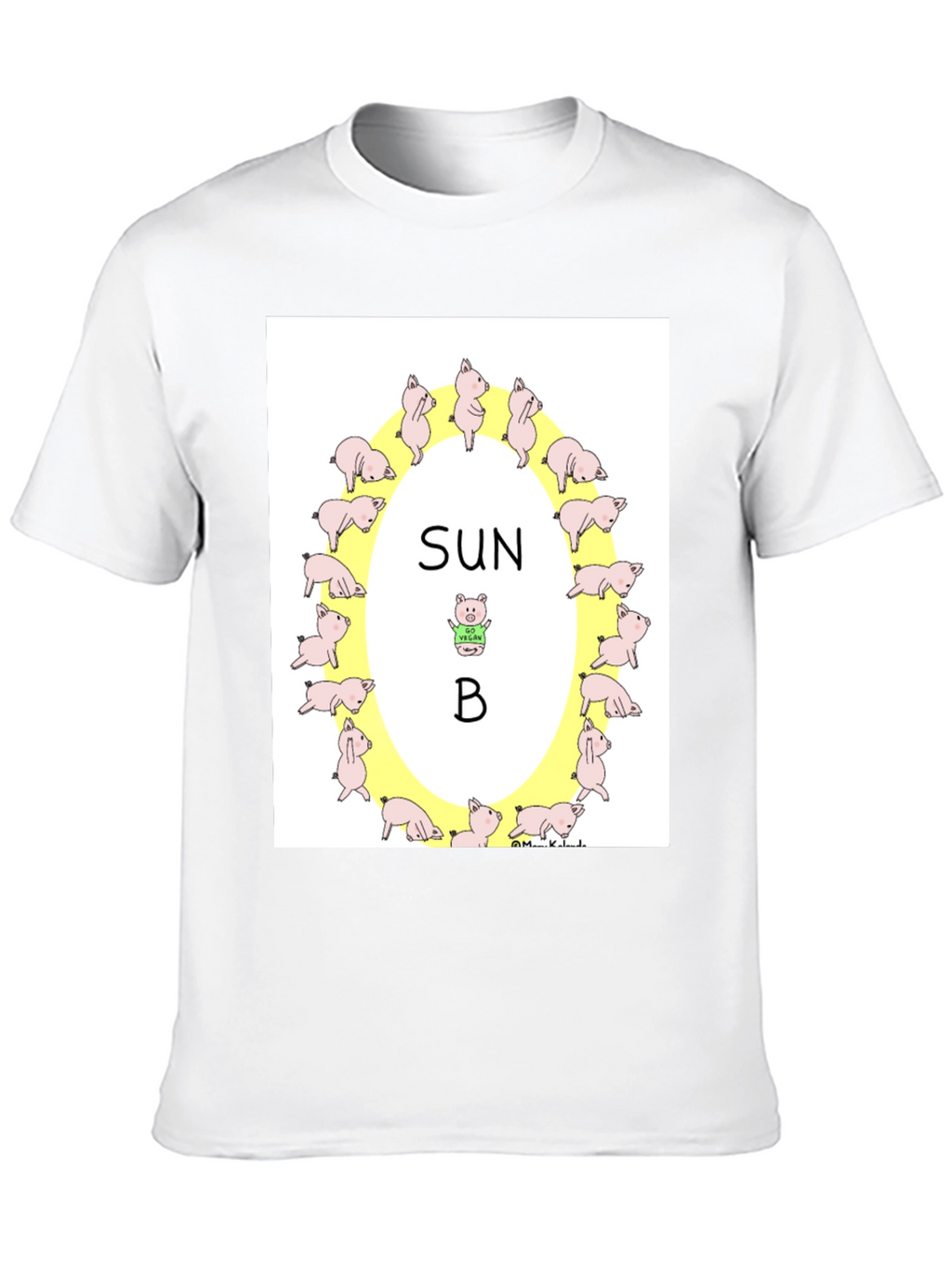 Sun B Pig T-Shirt Vegan Design