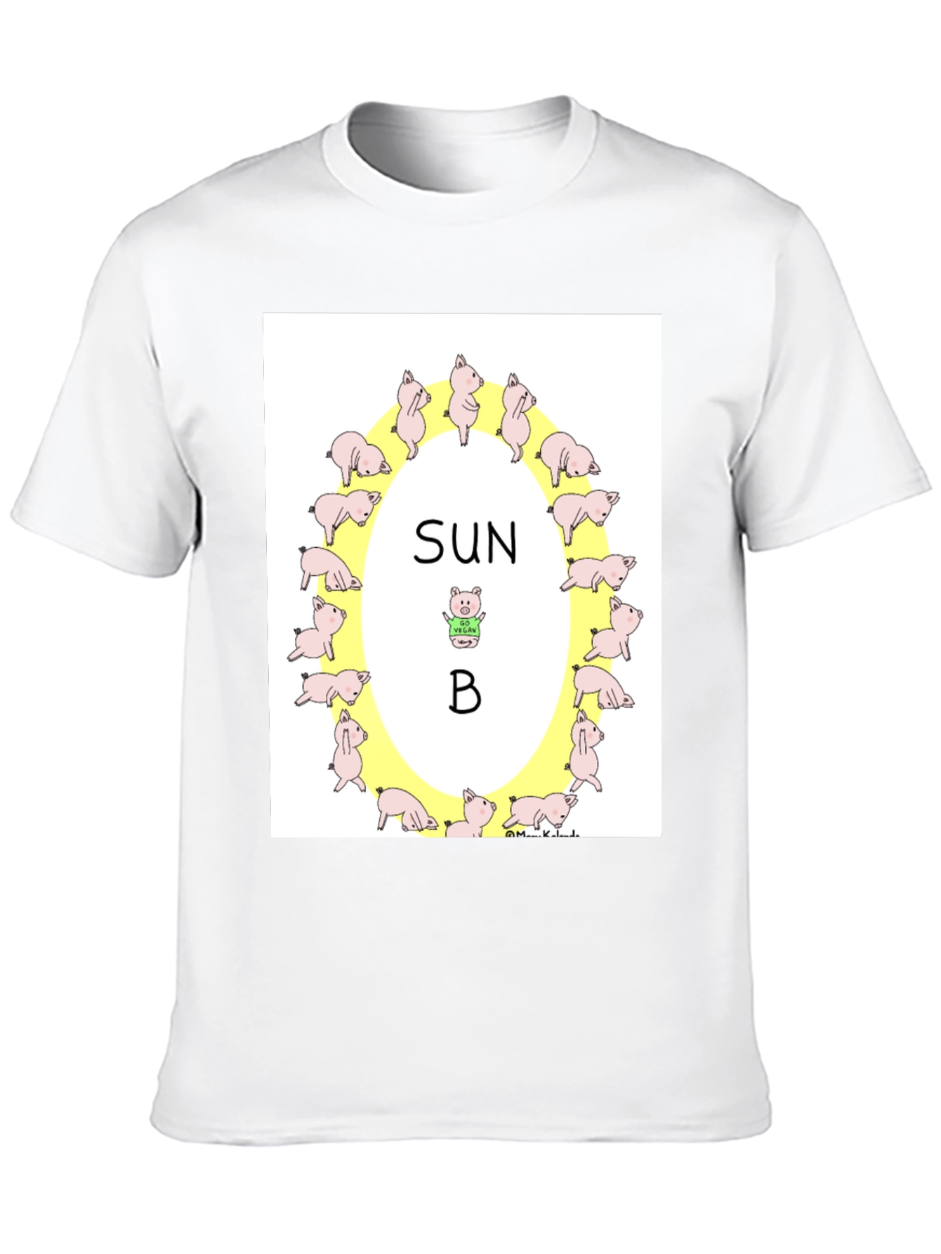 Sun B Pig T-Shirt Vegan Design