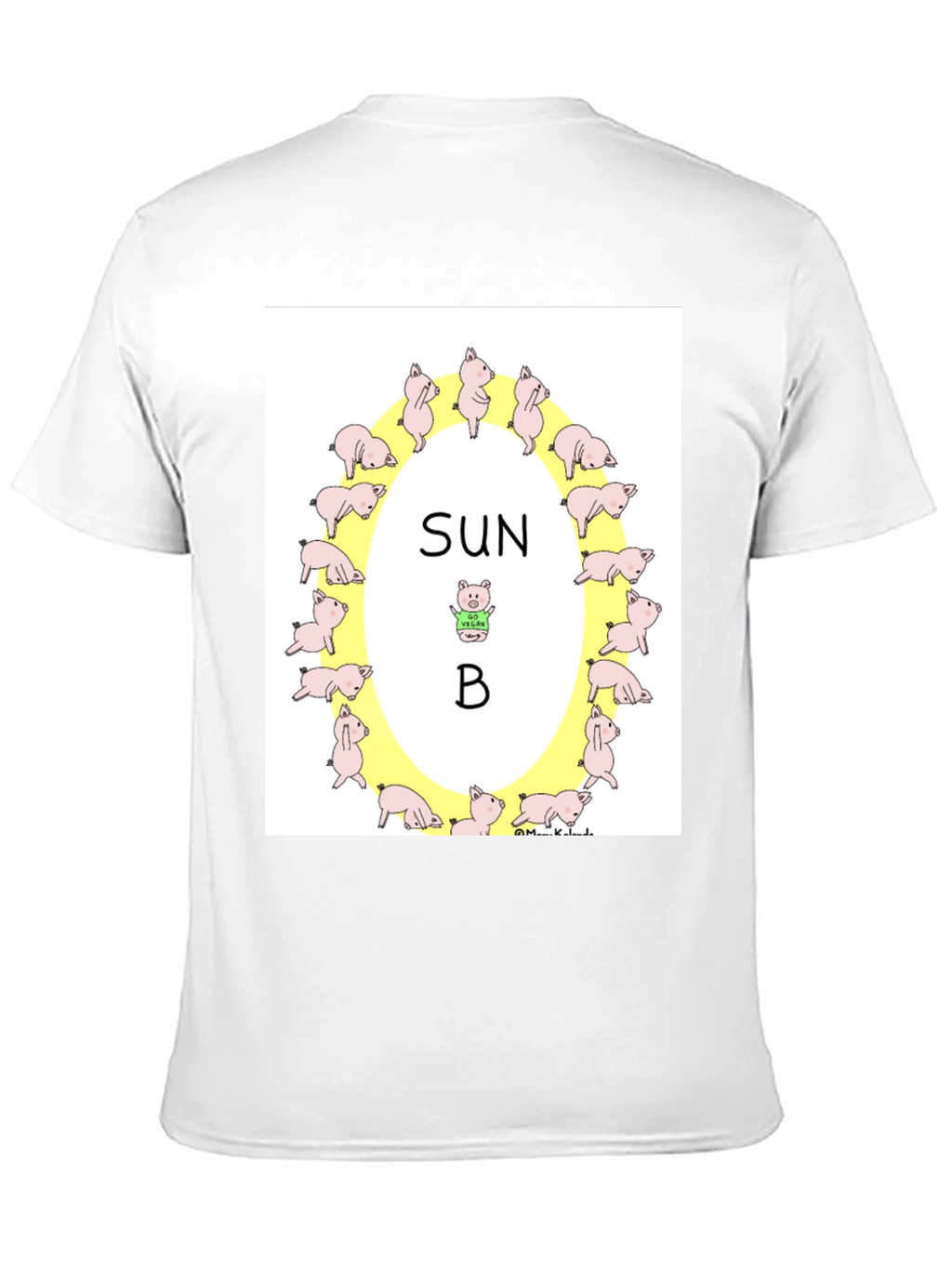 Sun B Pig T-Shirt Vegan Design