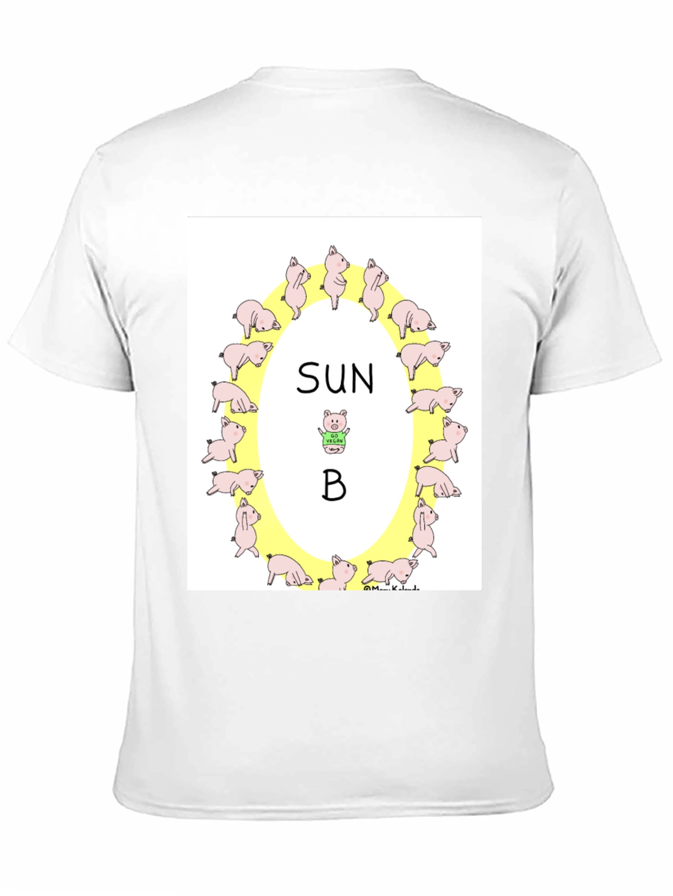 Sun B Pig T-Shirt Vegan Design