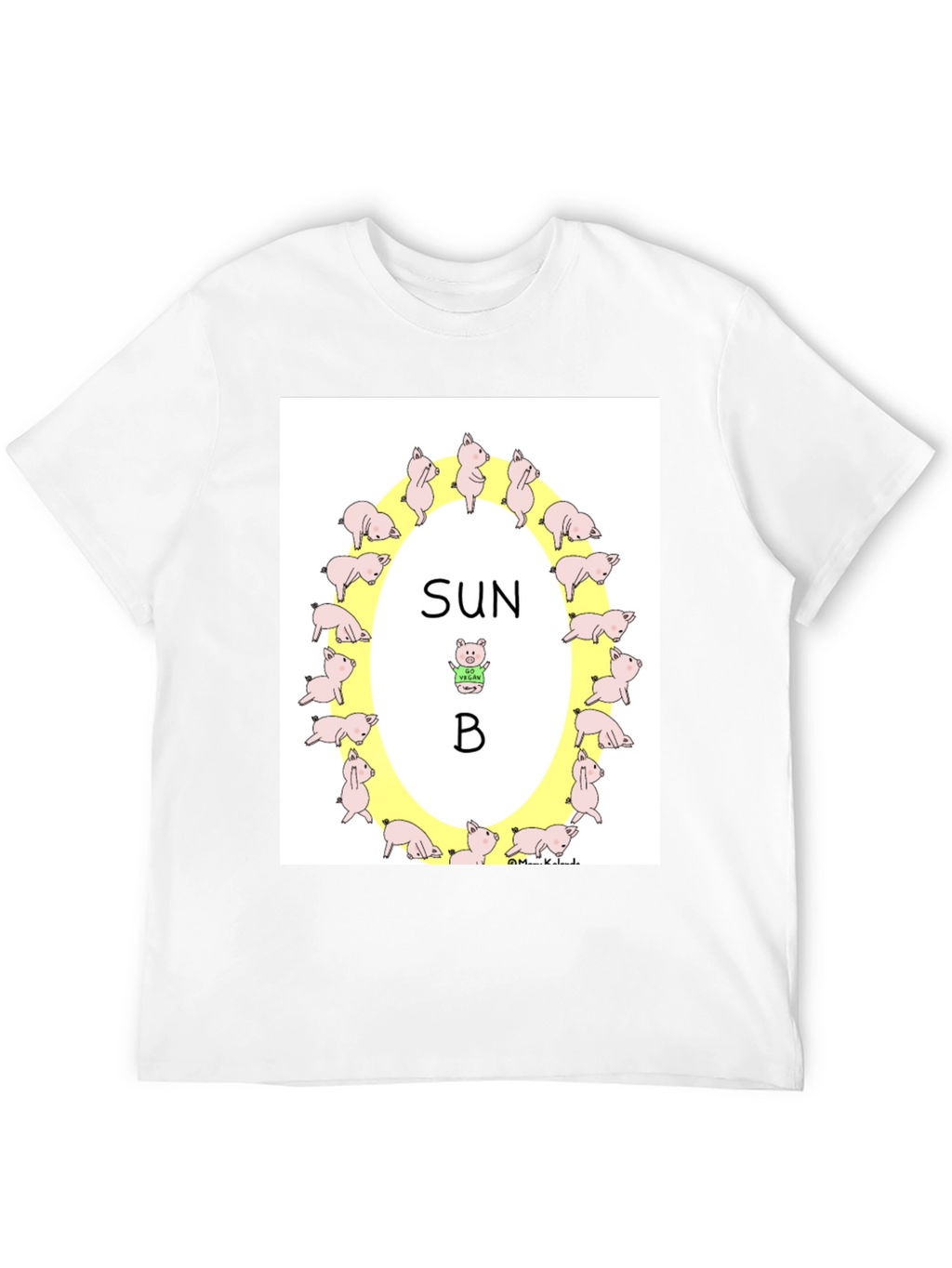 Sun B Pig T-Shirt Vegan Design