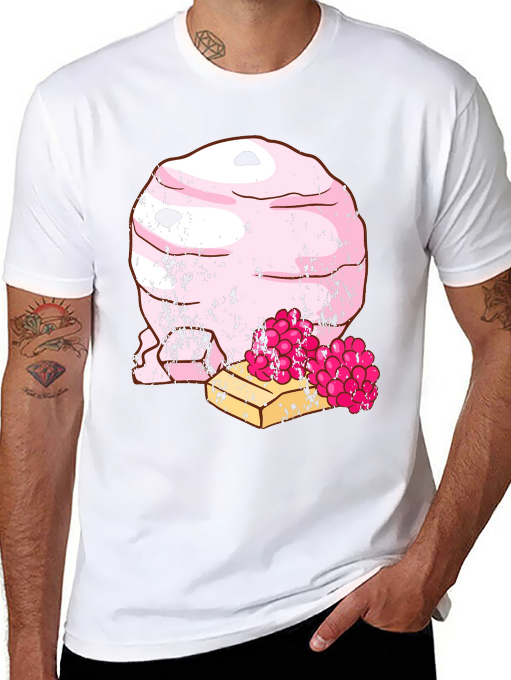 Funny Pink Ice Cream Dessert Graphic T-Shirt