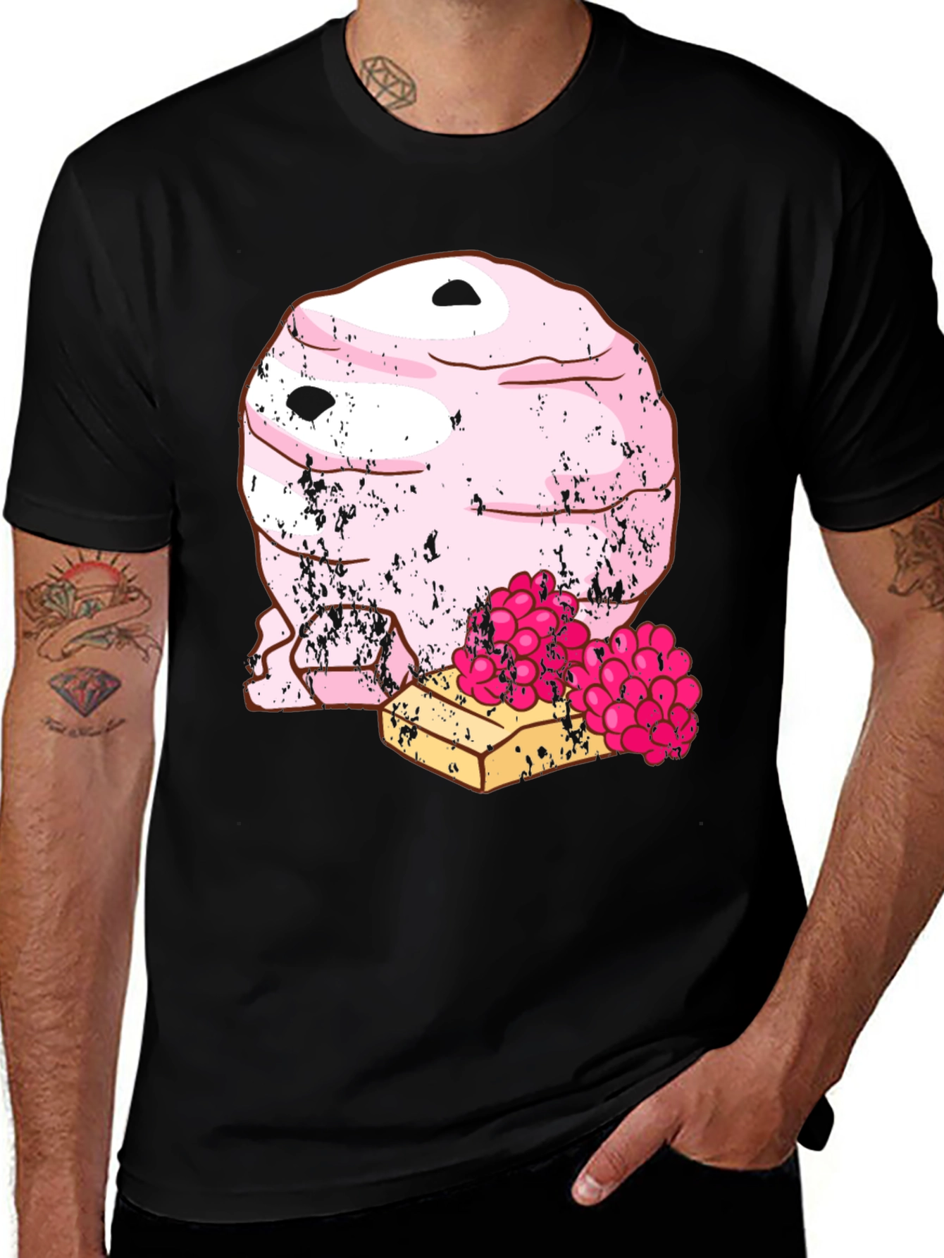 Funny Pink Ice Cream Dessert Graphic T-Shirt