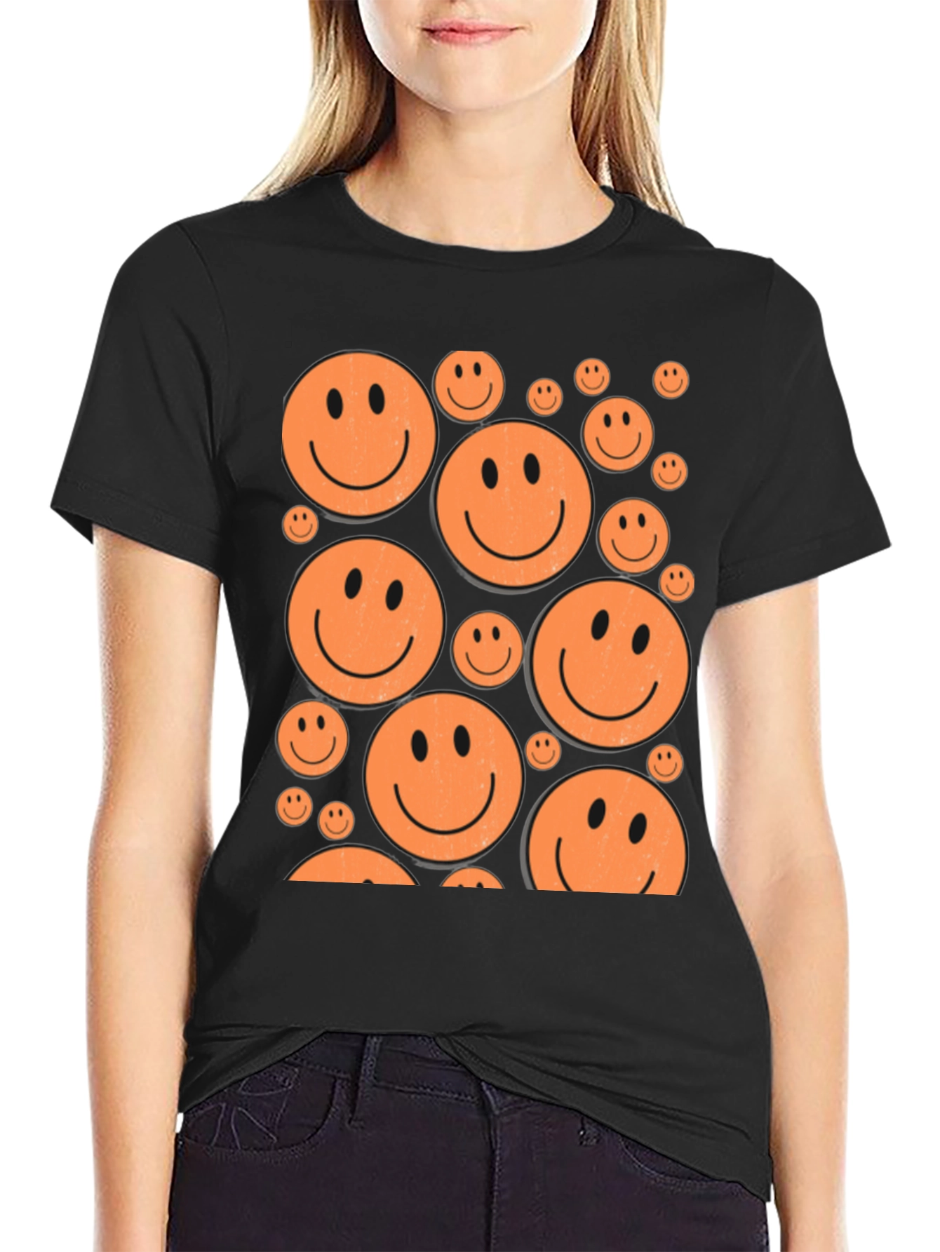 Smiley Face Graphic Tee - Retro Happy Vibes