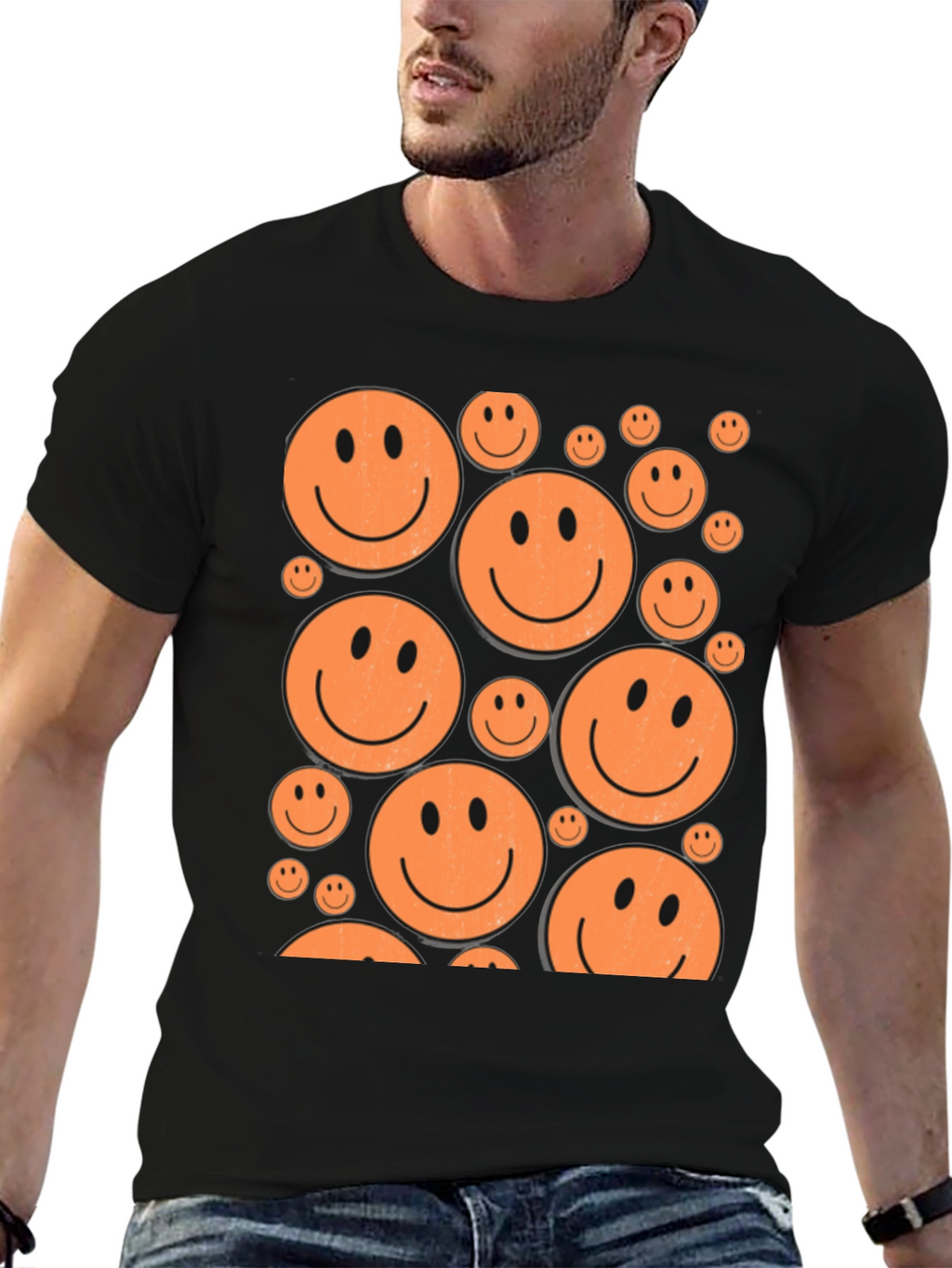 Smiley Face Graphic Tee - Retro Happy Vibes