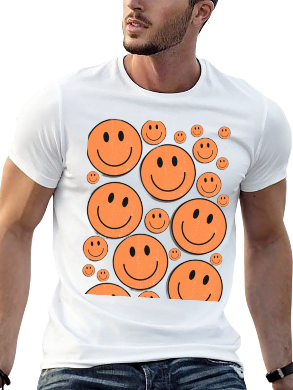 Smiley Face Graphic Tee - Retro Happy Vibes