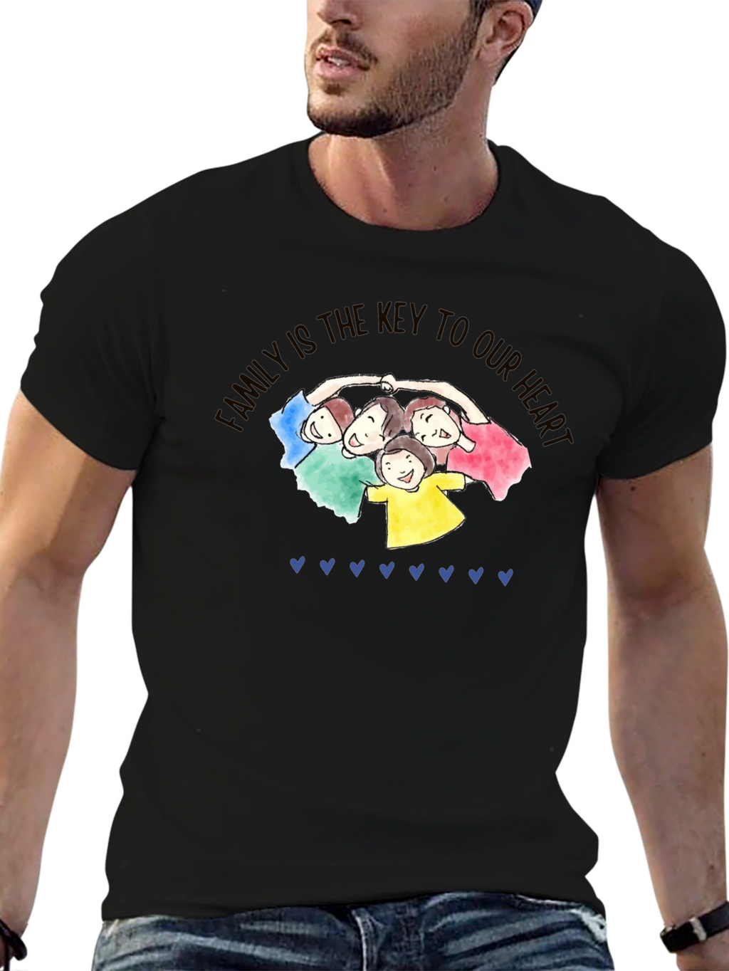 Family is Key Black T-Shirt
