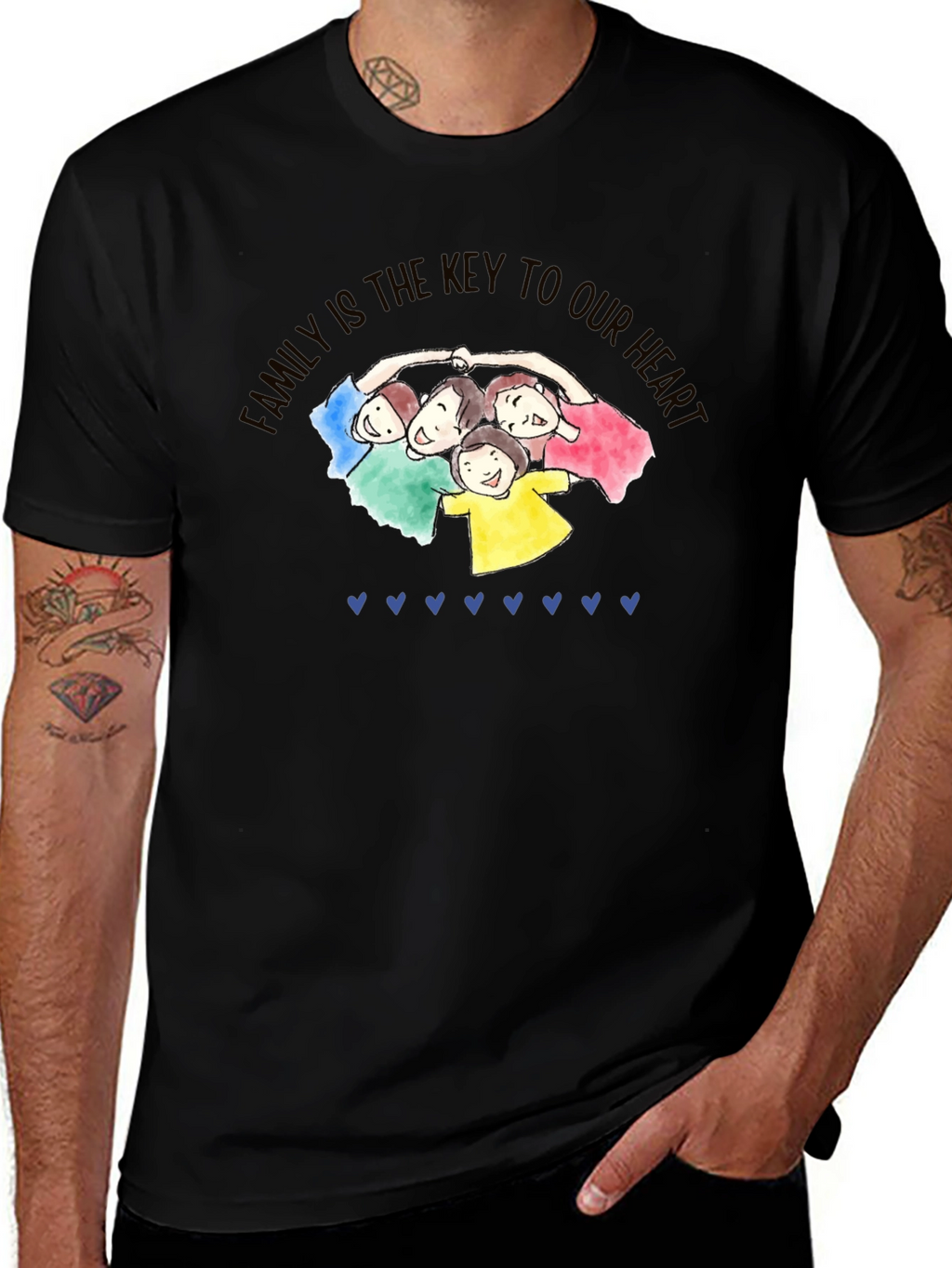 Family is Key Black T-Shirt