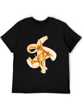 Abstract Flowy Graphic Print Black T-Shirt