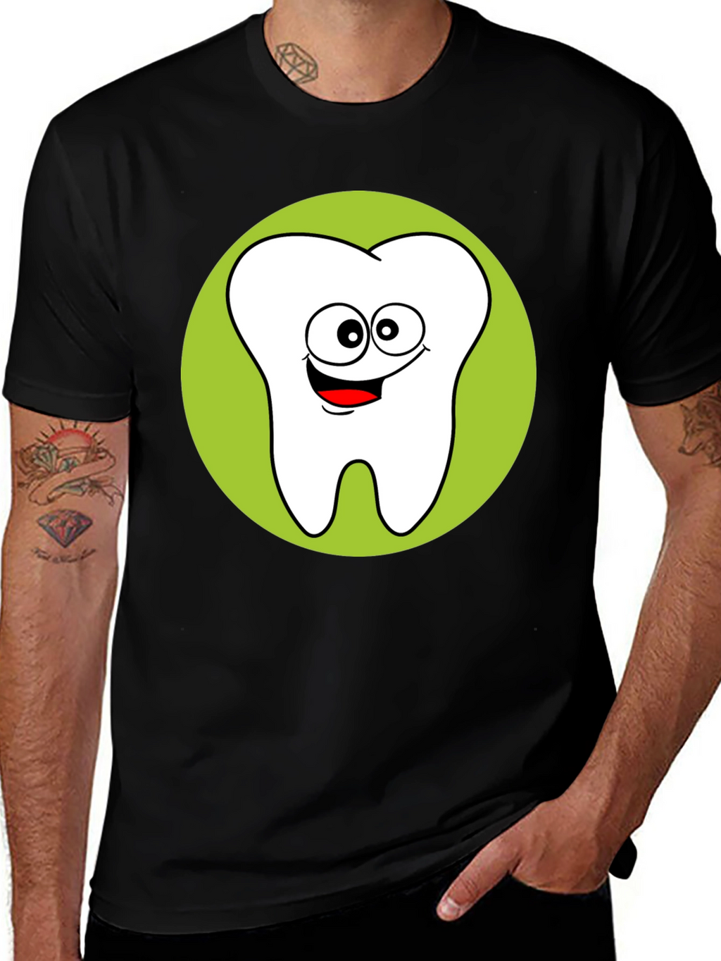 Fun Cartoon Tooth Graphic T-Shirt