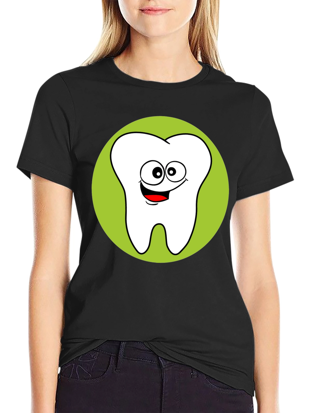Fun Cartoon Tooth Graphic T-Shirt