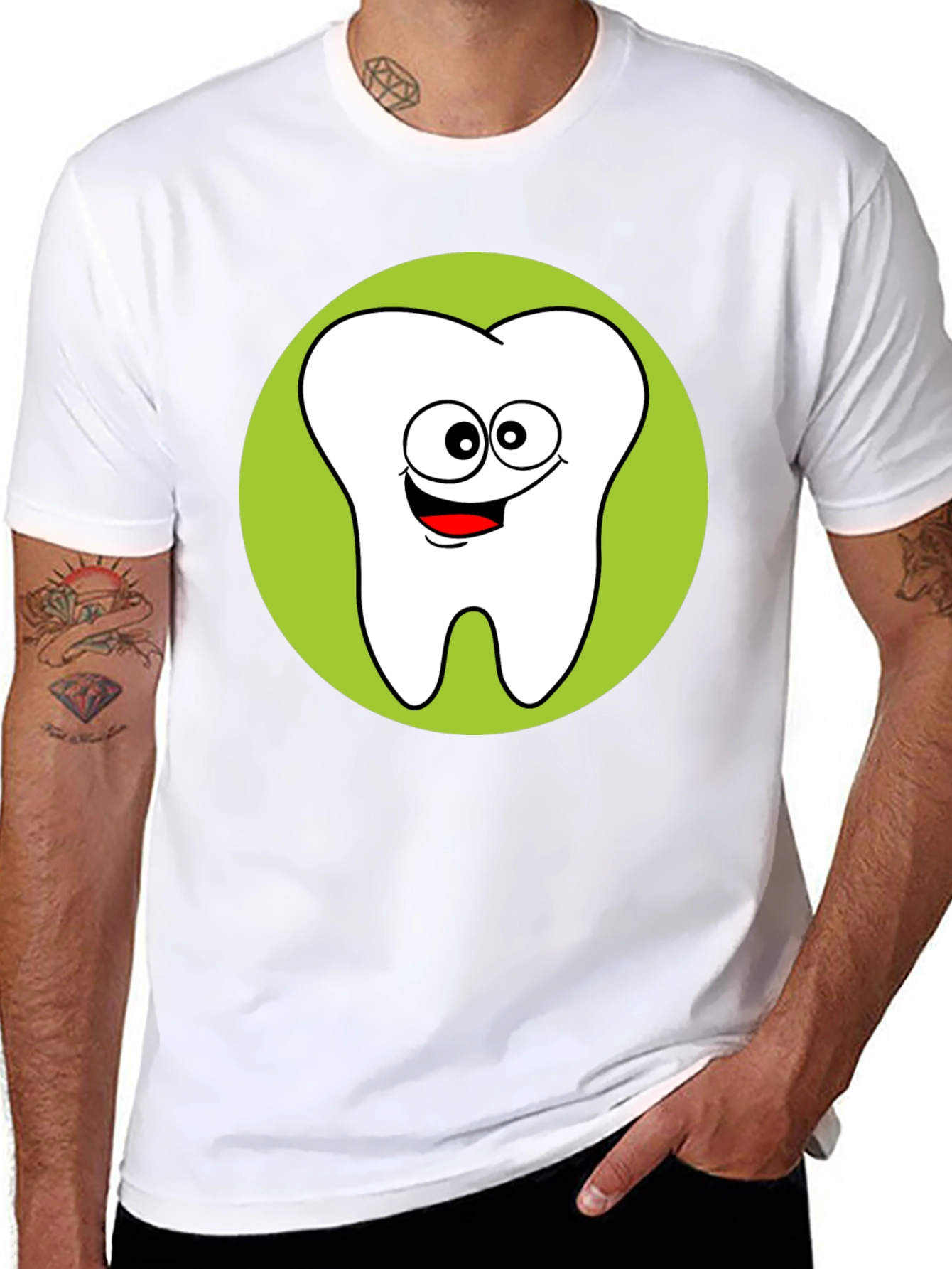 Fun Cartoon Tooth Graphic T-Shirt