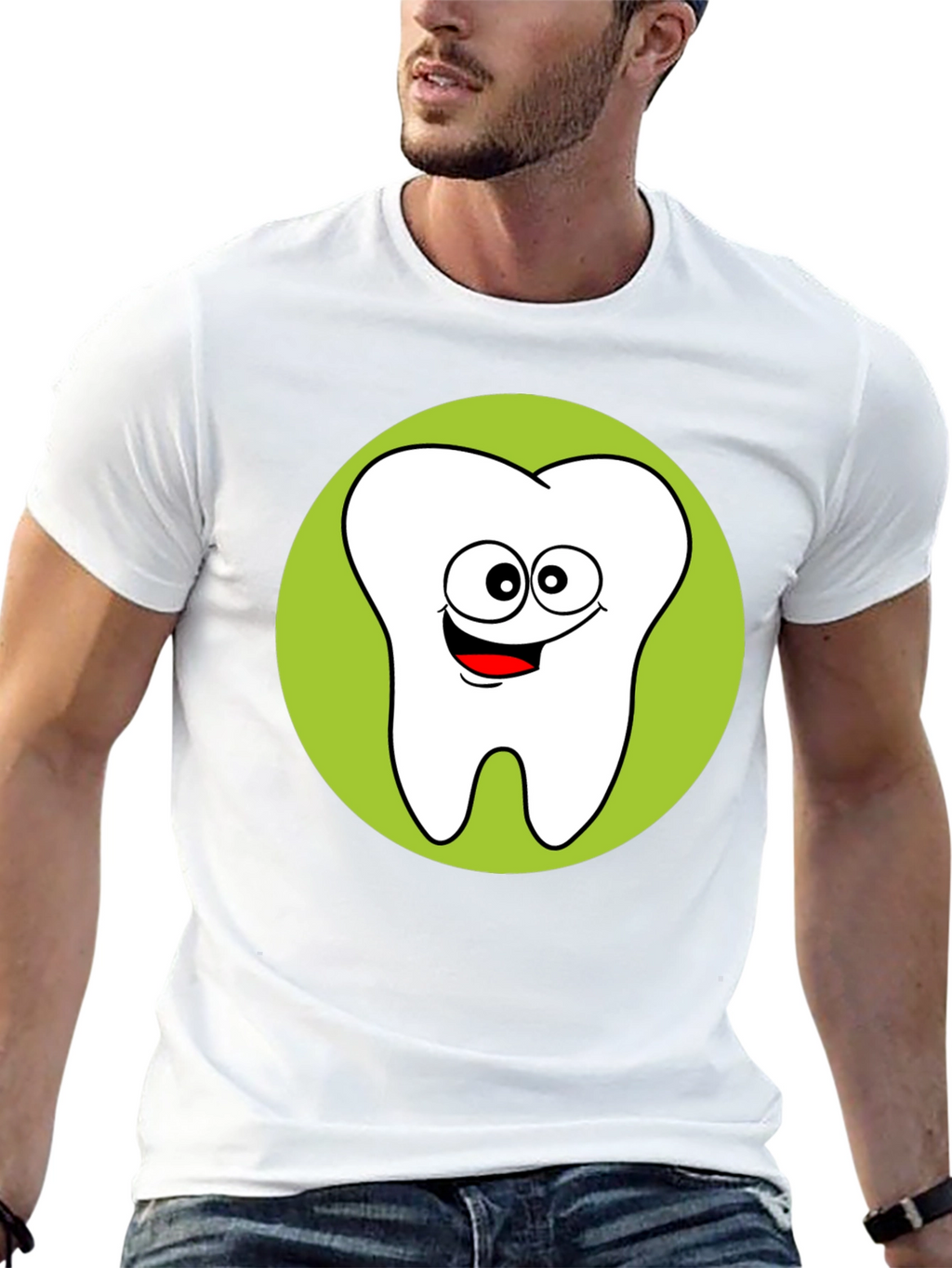 Fun Cartoon Tooth Graphic T-Shirt