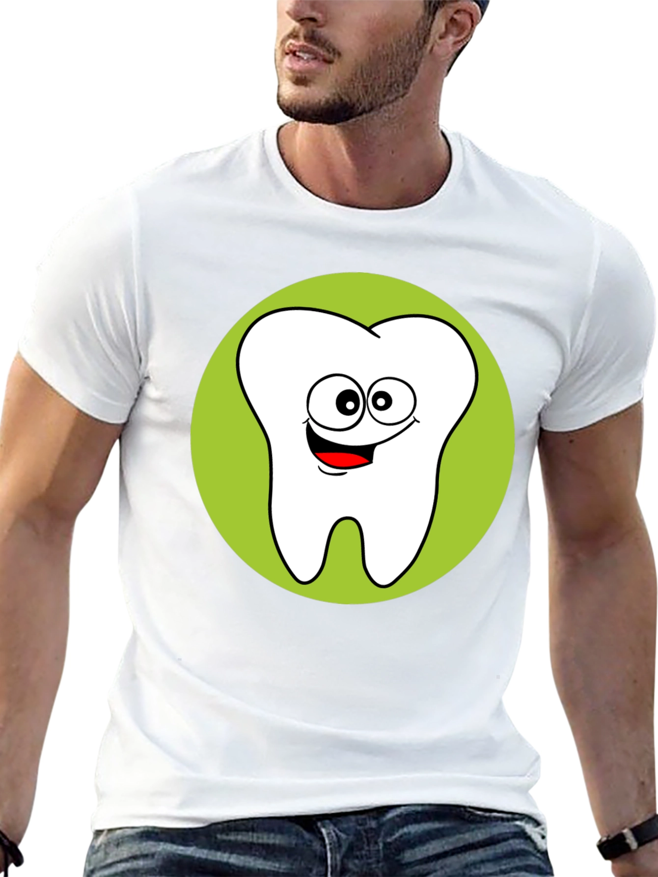 Fun Cartoon Tooth Graphic T-Shirt