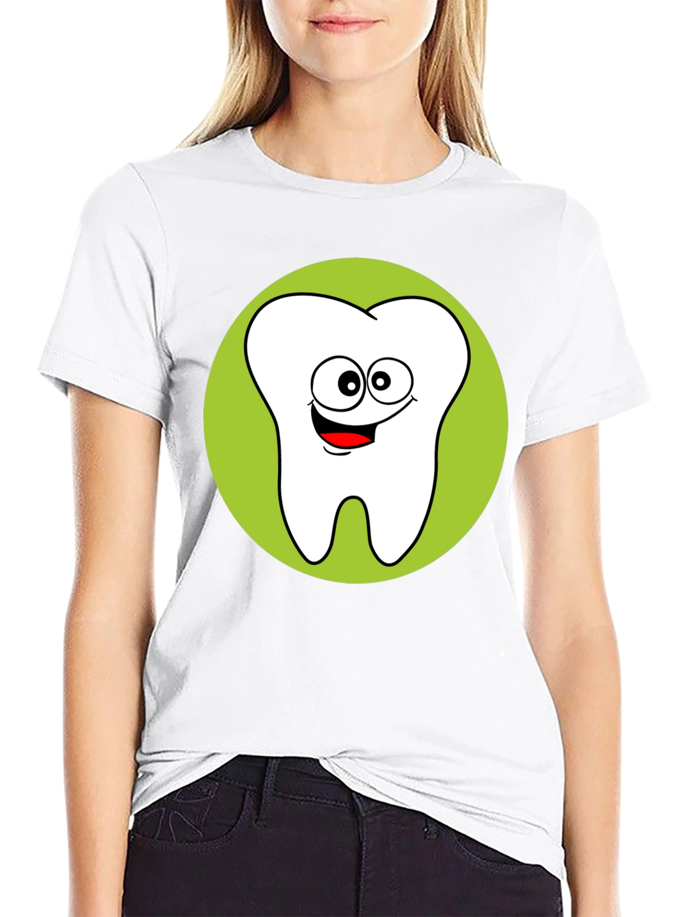 Fun Cartoon Tooth Graphic T-Shirt