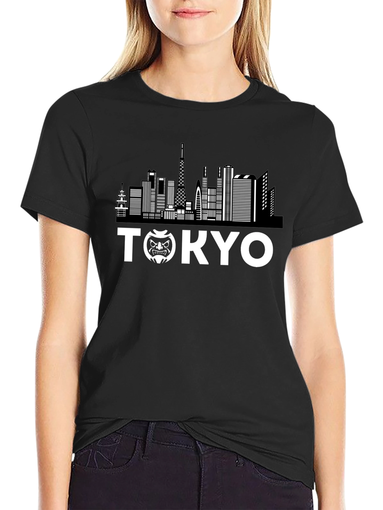 Tokyo Skyline Graphic T-Shirt - Black