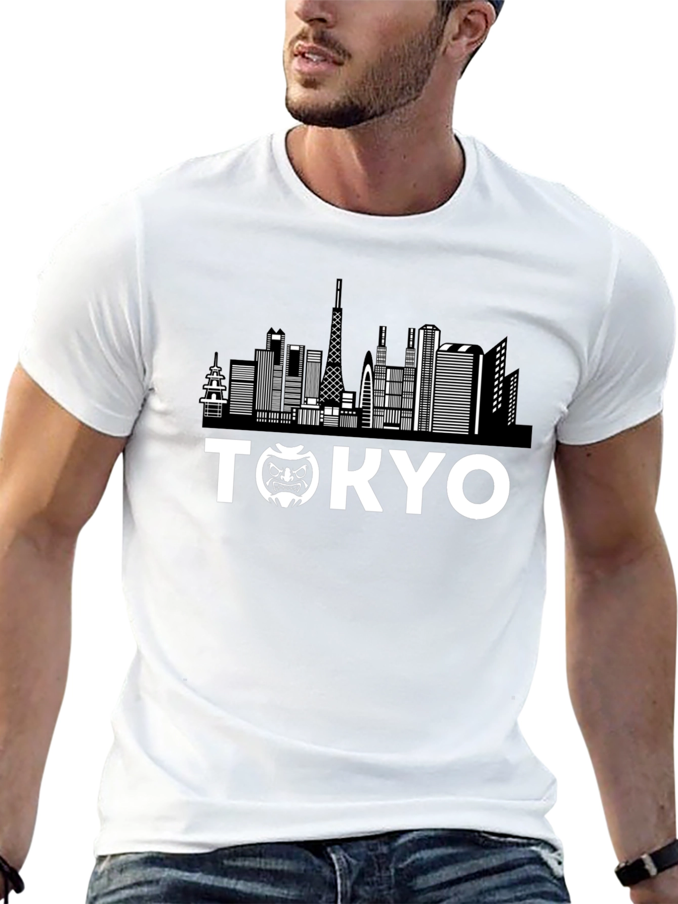 Tokyo Skyline Graphic T-Shirt - Black