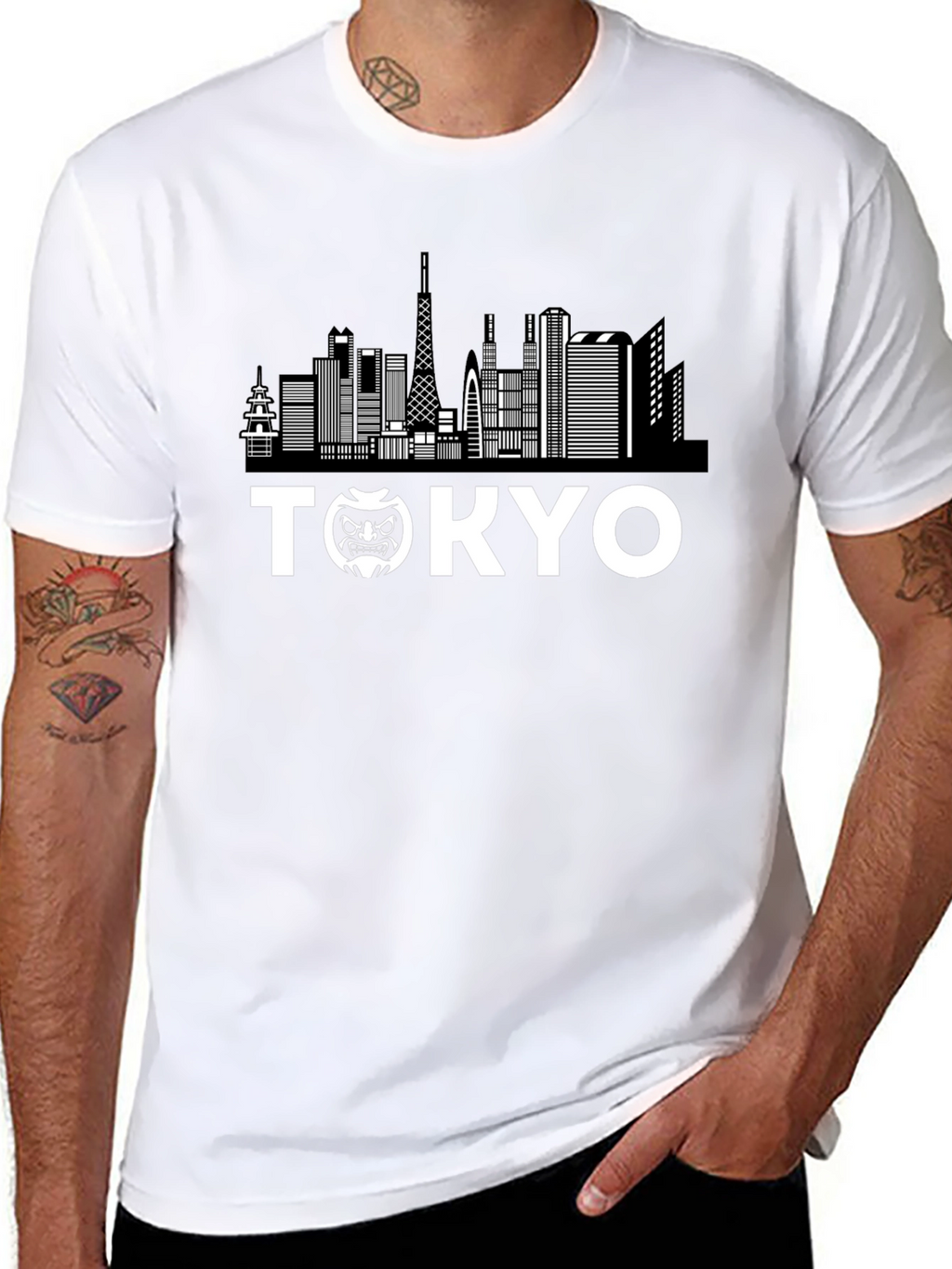 Tokyo Skyline Graphic T-Shirt - Black