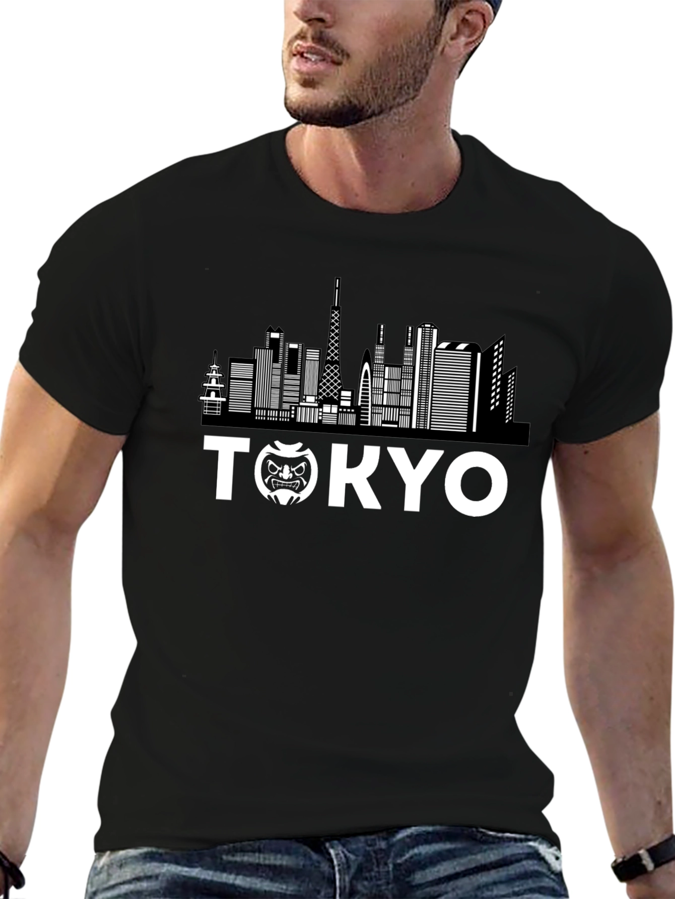Tokyo Skyline Graphic T-Shirt - Black