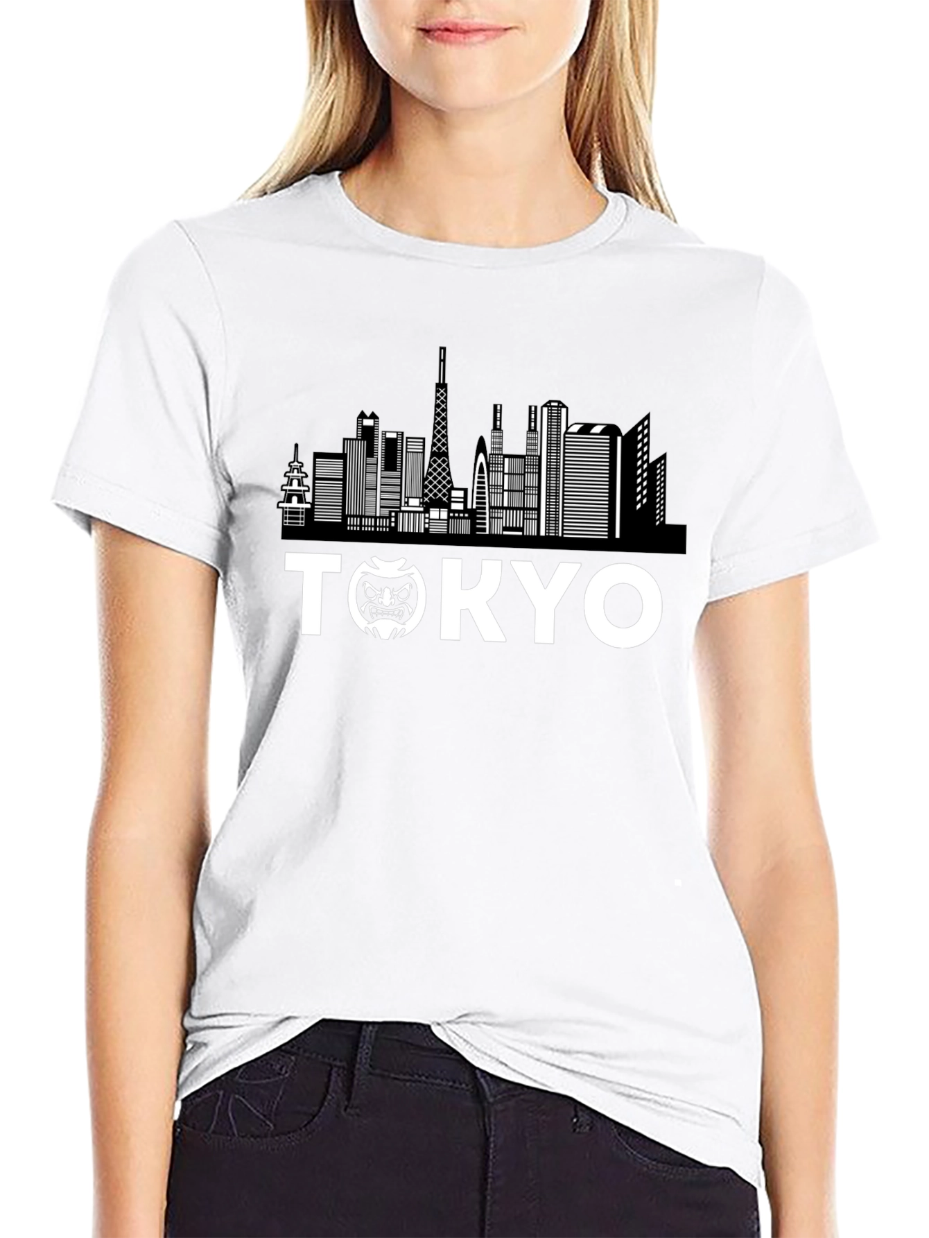 Tokyo Skyline Graphic T-Shirt - Black