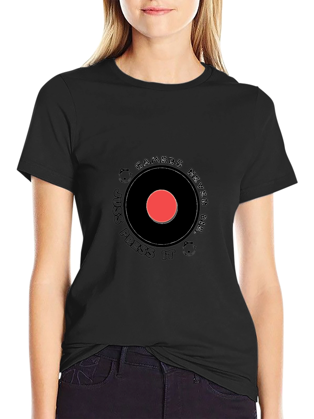 Gamers Never Die Black Graphic T-Shirt