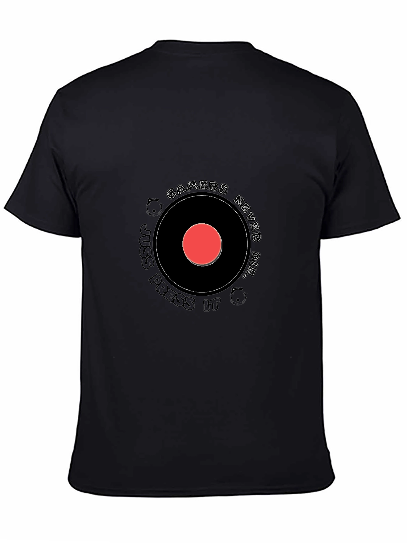 Gamers Never Die Black Graphic T-Shirt