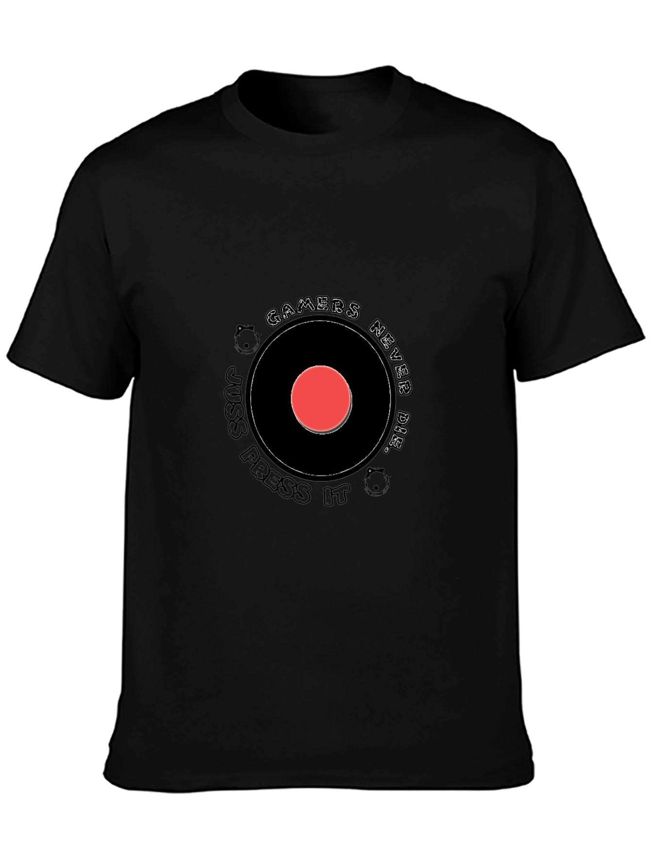 Gamers Never Die Black Graphic T-Shirt