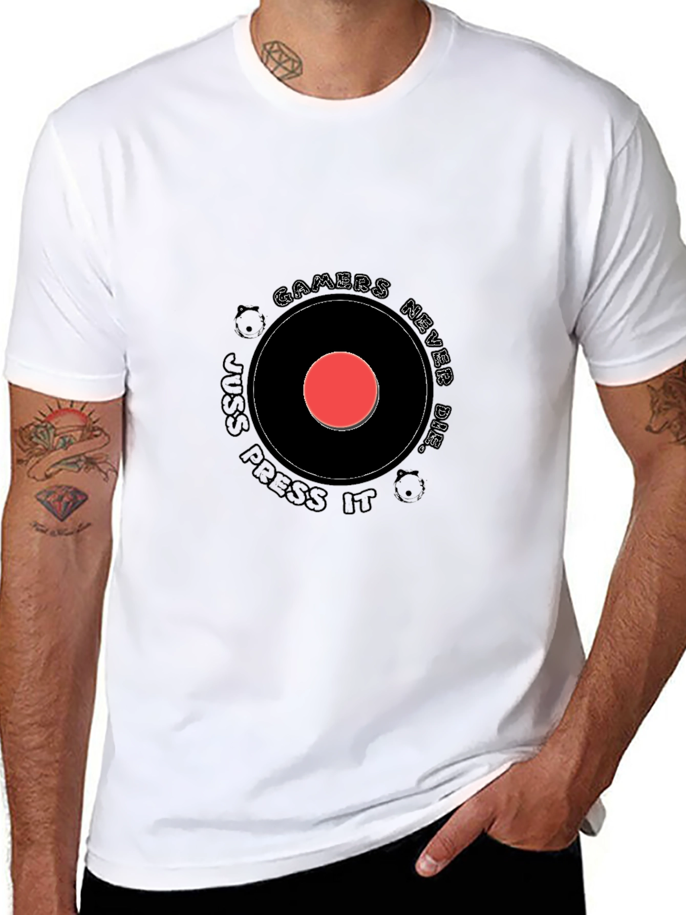 Gamers Never Die Black Graphic T-Shirt