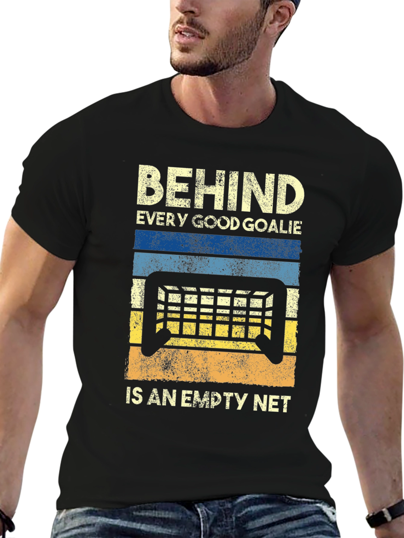 Funny Hockey Goalie Empty Net Graphic T-Shirt