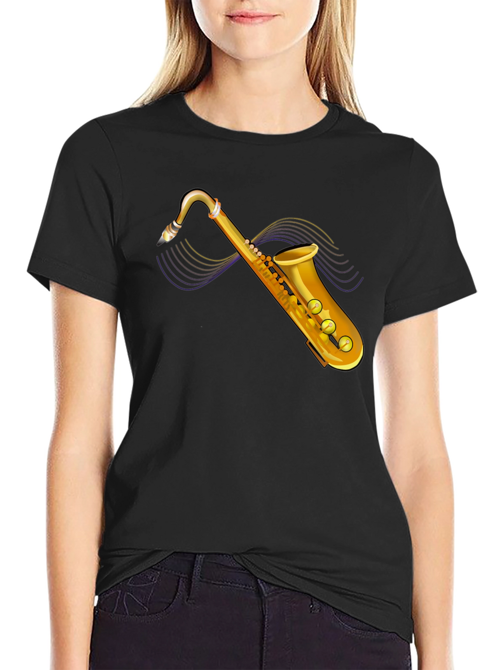 Saxophone Graphic Tee - Stylish Music Lovers T-Shirt
