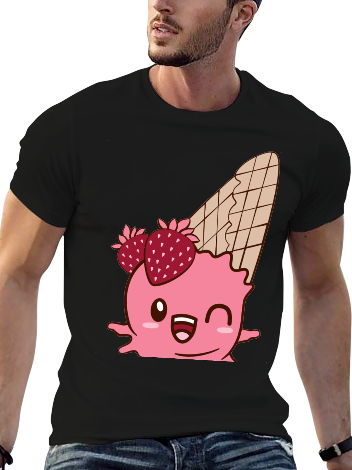 Kawaii Ice Cream Cone Graphic T-Shirt