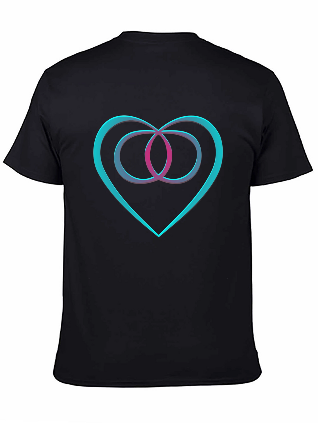 Heart & Infinity Symbol Graphic Black T-Shirt