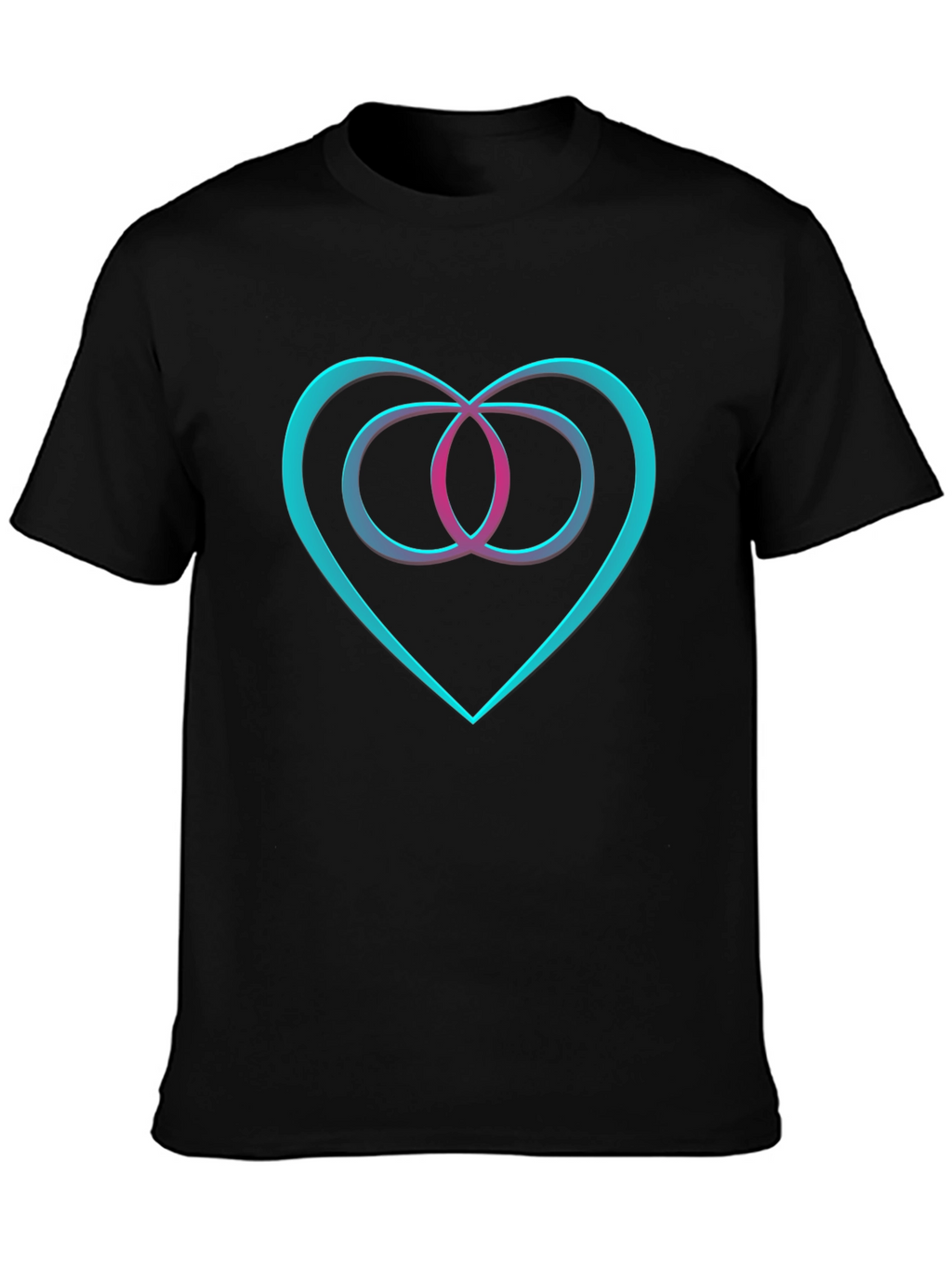 Heart & Infinity Symbol Graphic Black T-Shirt