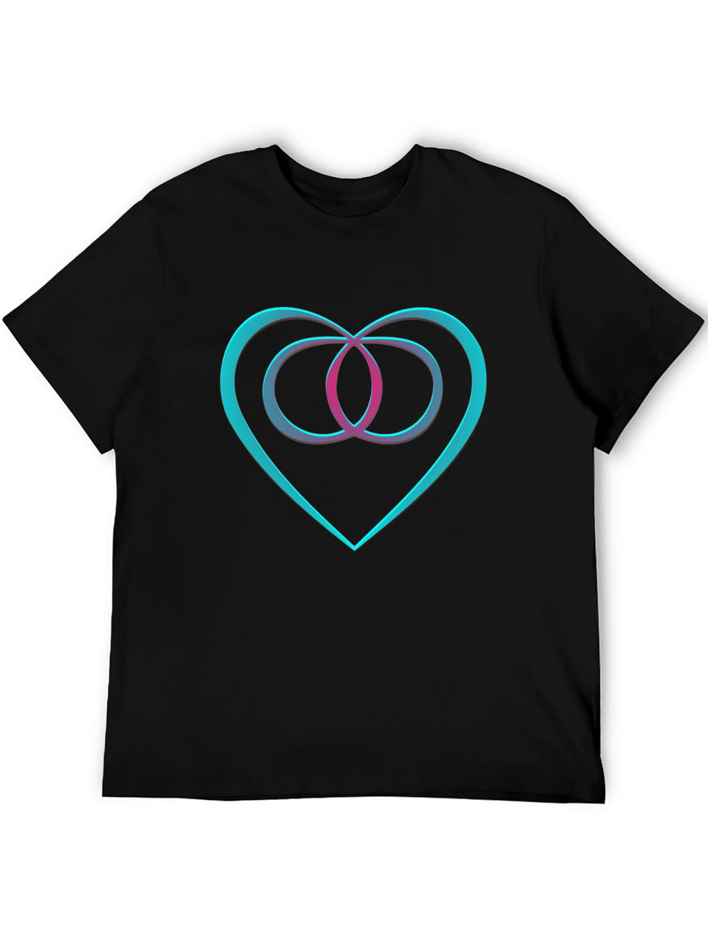 Heart & Infinity Symbol Graphic Black T-Shirt