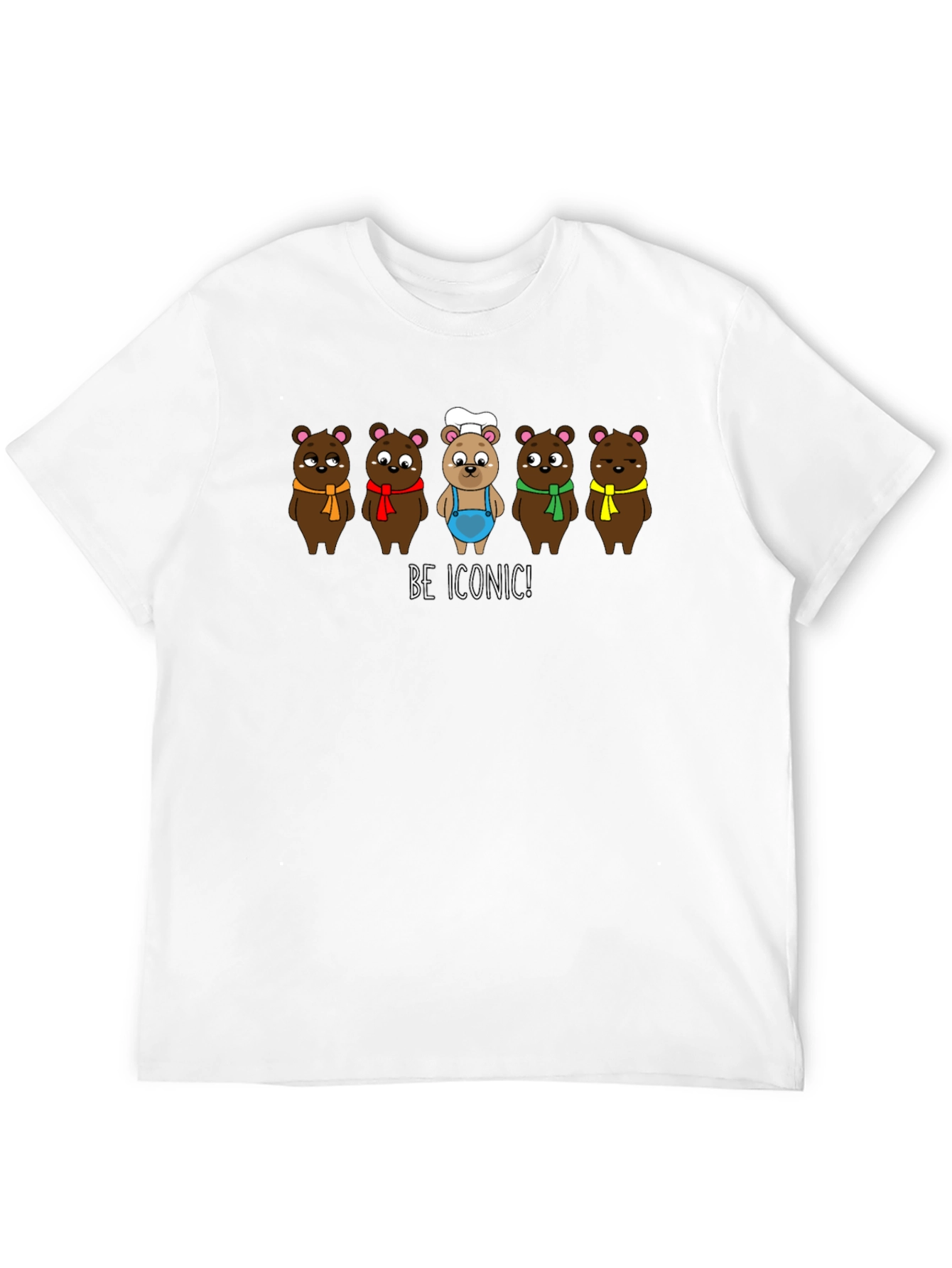 Iconic Bears Graphic Tee - Black Cotton T-Shirt