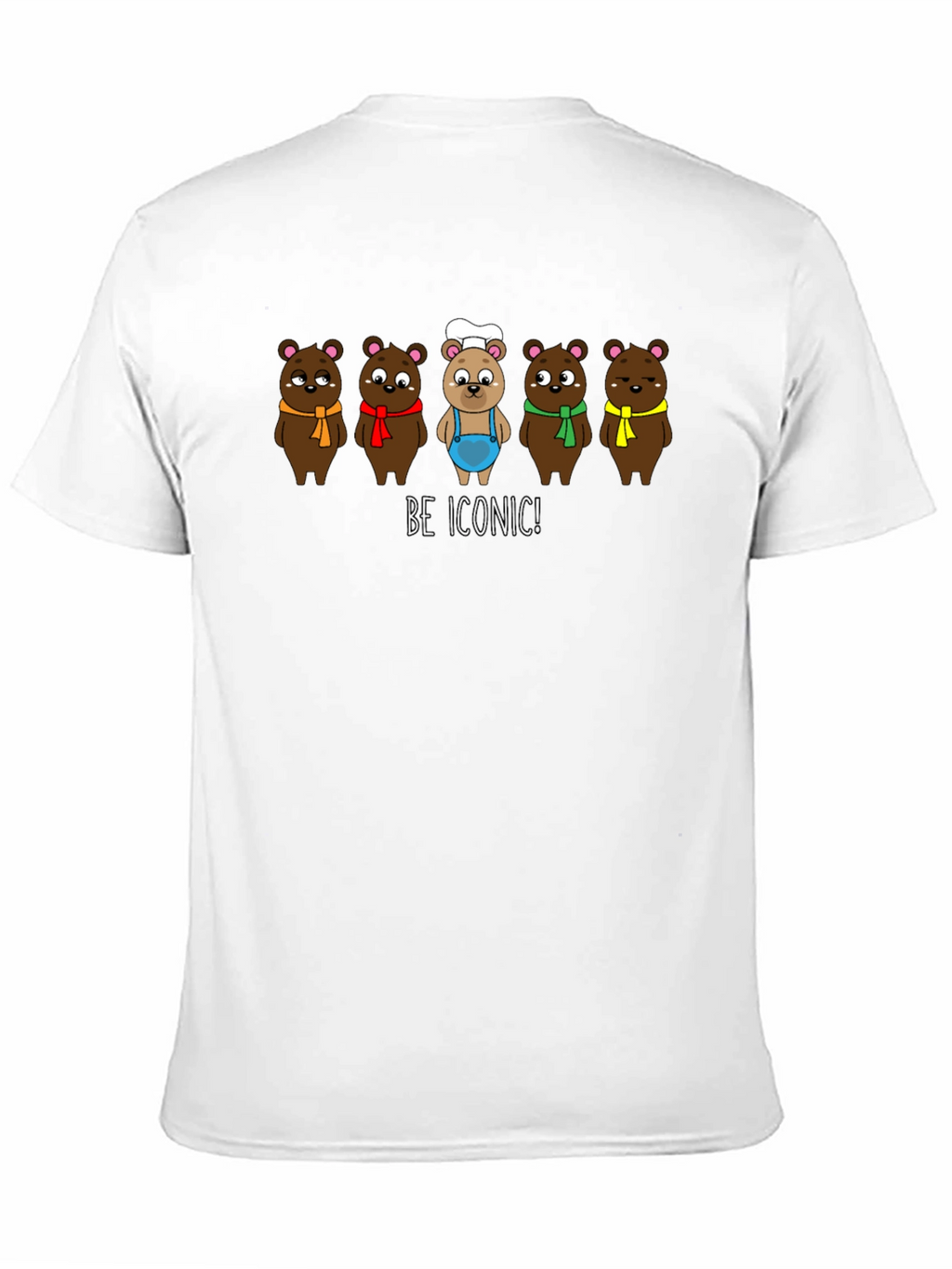 Iconic Bears Graphic Tee - Black Cotton T-Shirt
