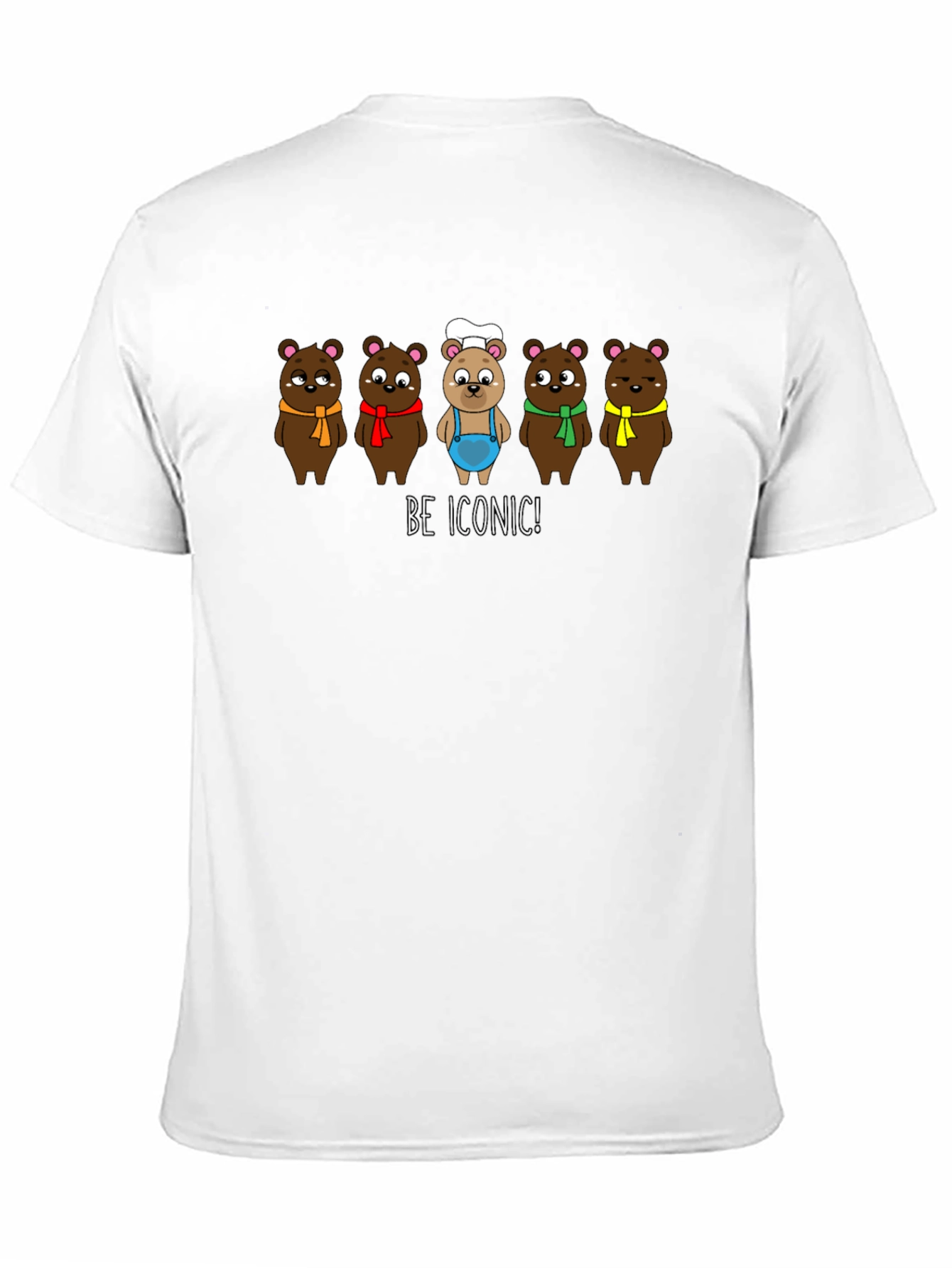 Iconic Bears Graphic Tee - Black Cotton T-Shirt