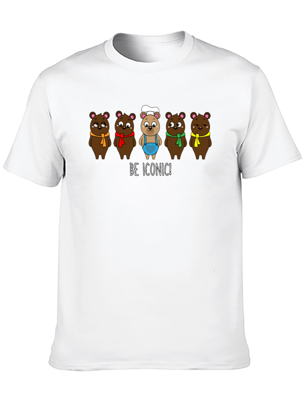 Iconic Bears Graphic Tee - Black Cotton T-Shirt