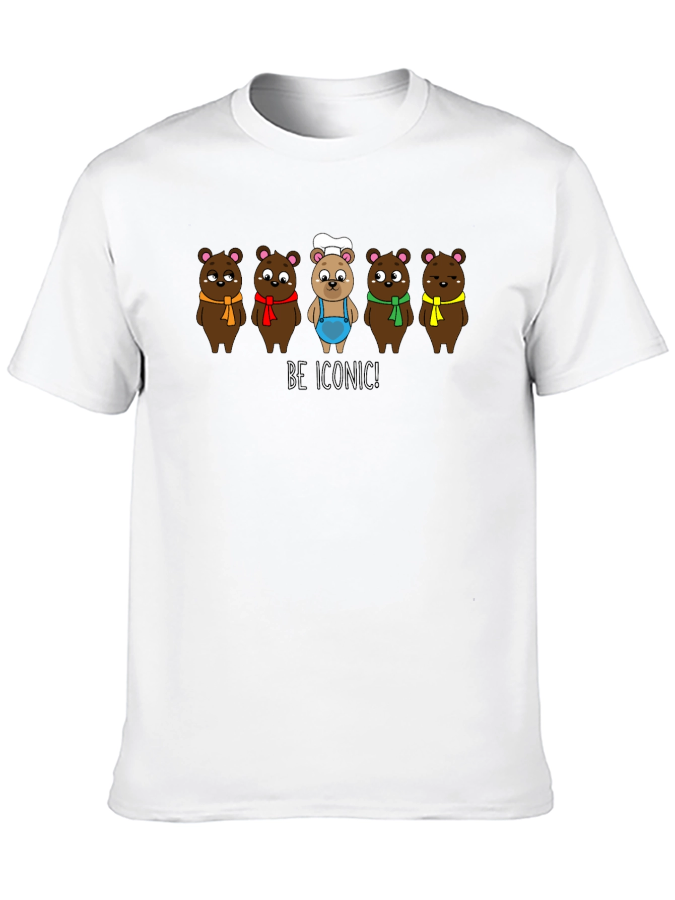 Iconic Bears Graphic Tee - Black Cotton T-Shirt