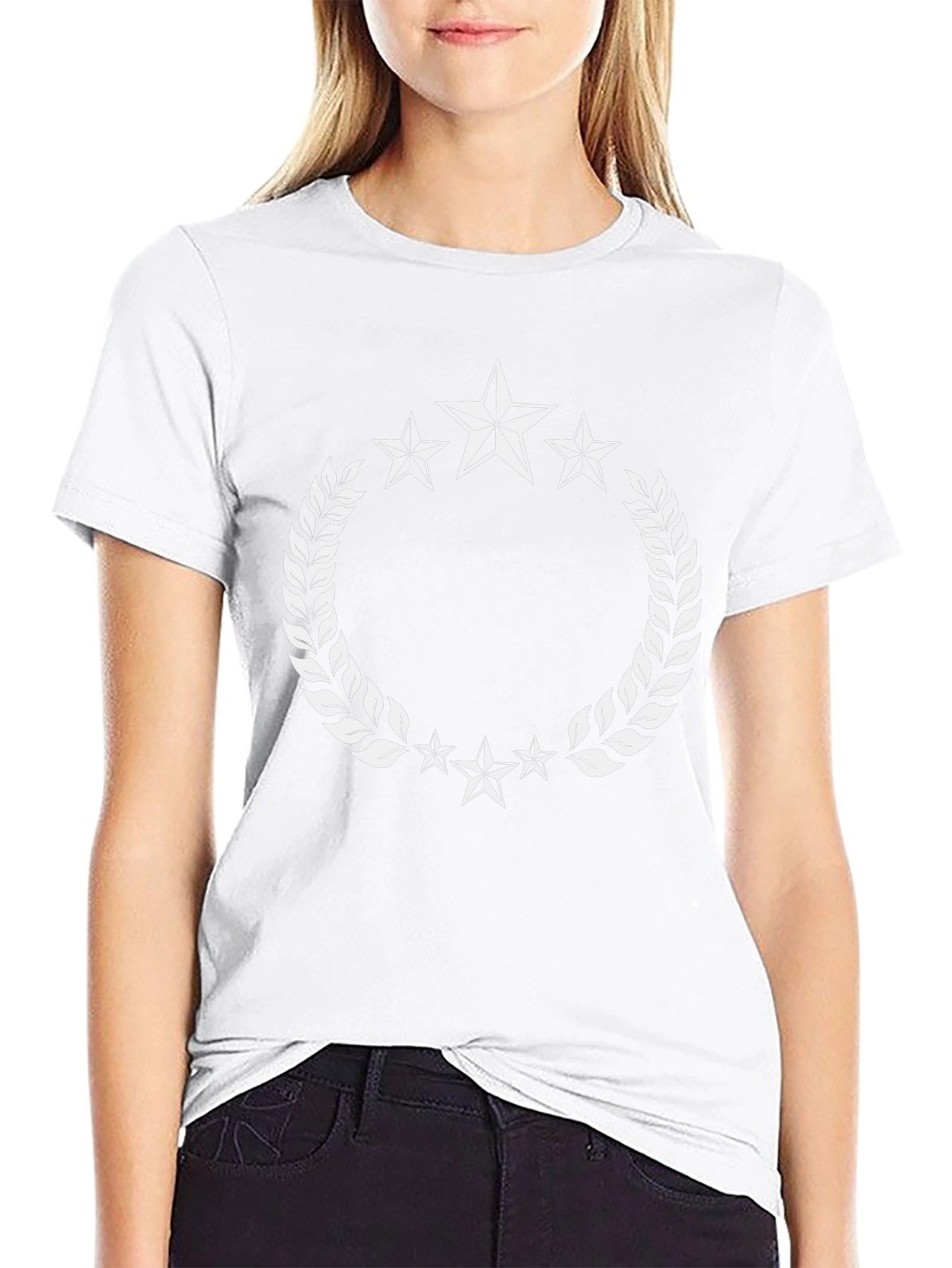 Star Laurel Wreath Black T-Shirt