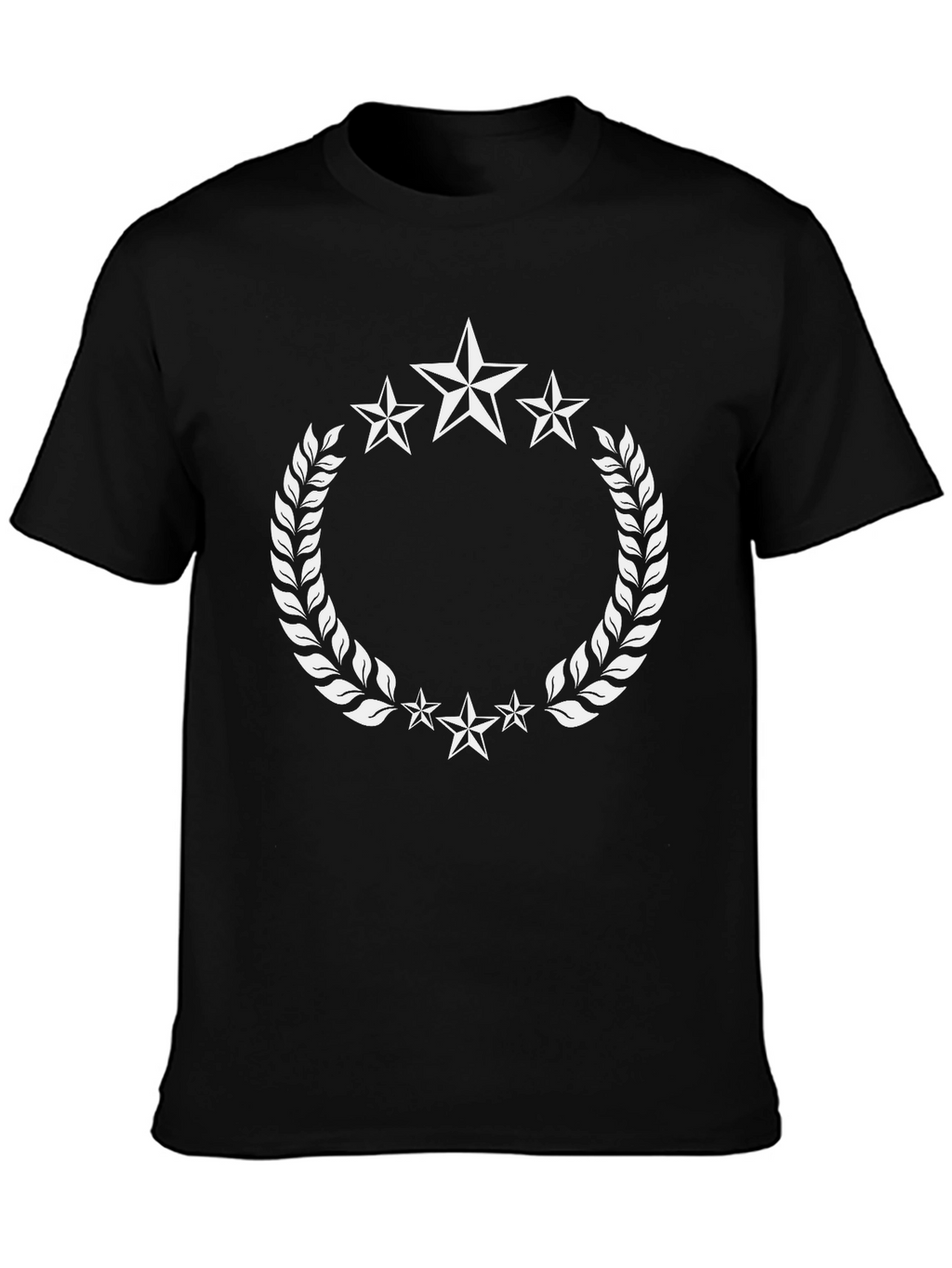 Star Laurel Wreath Black T-Shirt