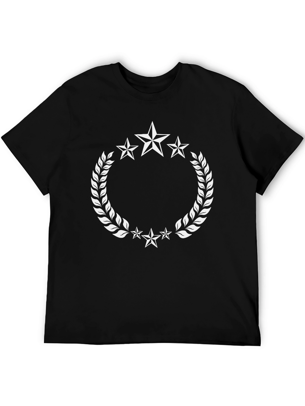 Star Laurel Wreath Black T-Shirt