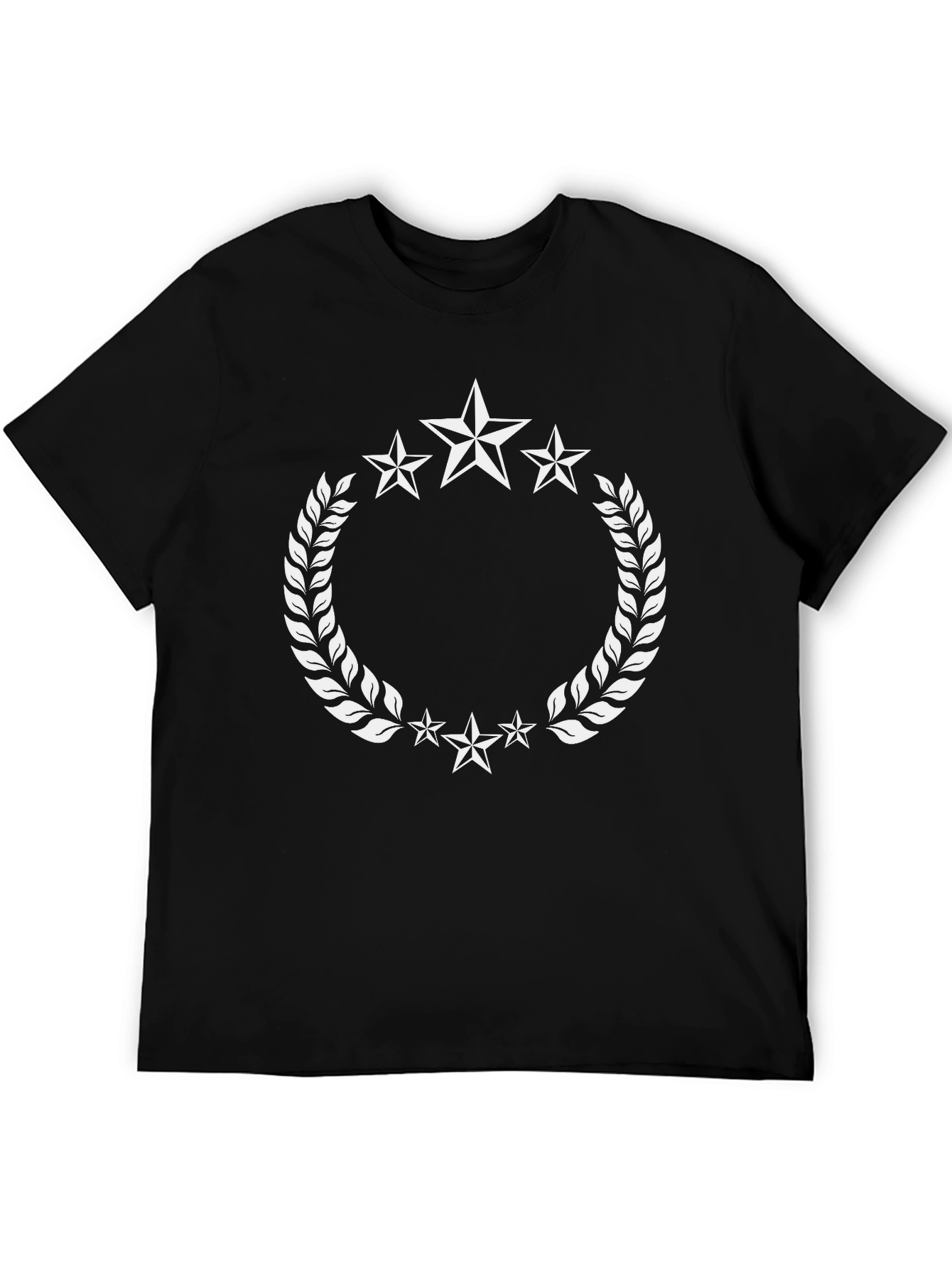 Star Laurel Wreath Black T-Shirt