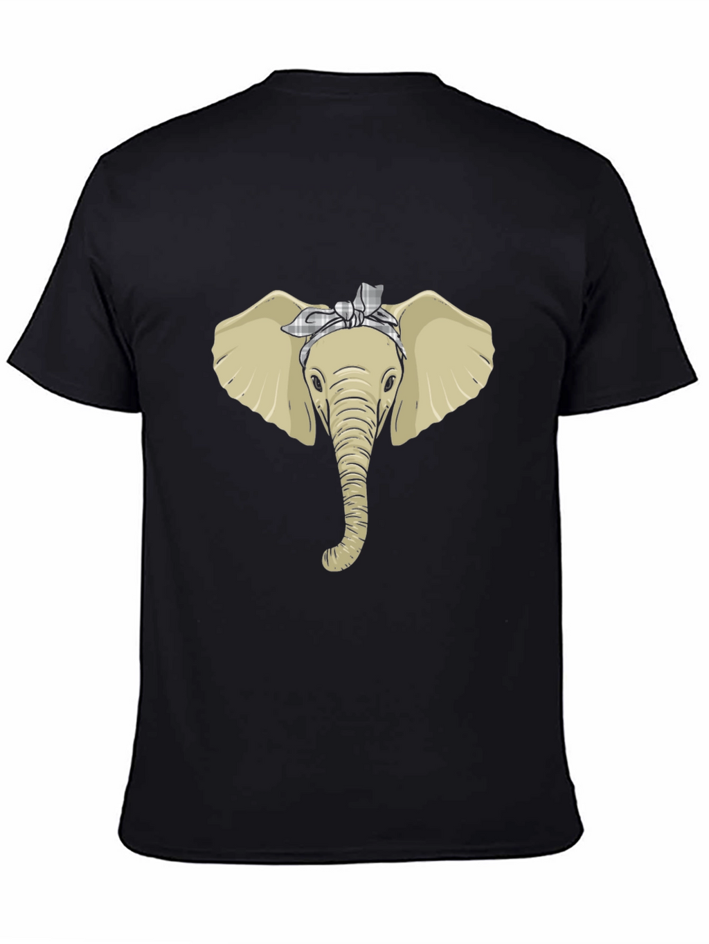 Elephant Head Bandana Graphic Tee - Black