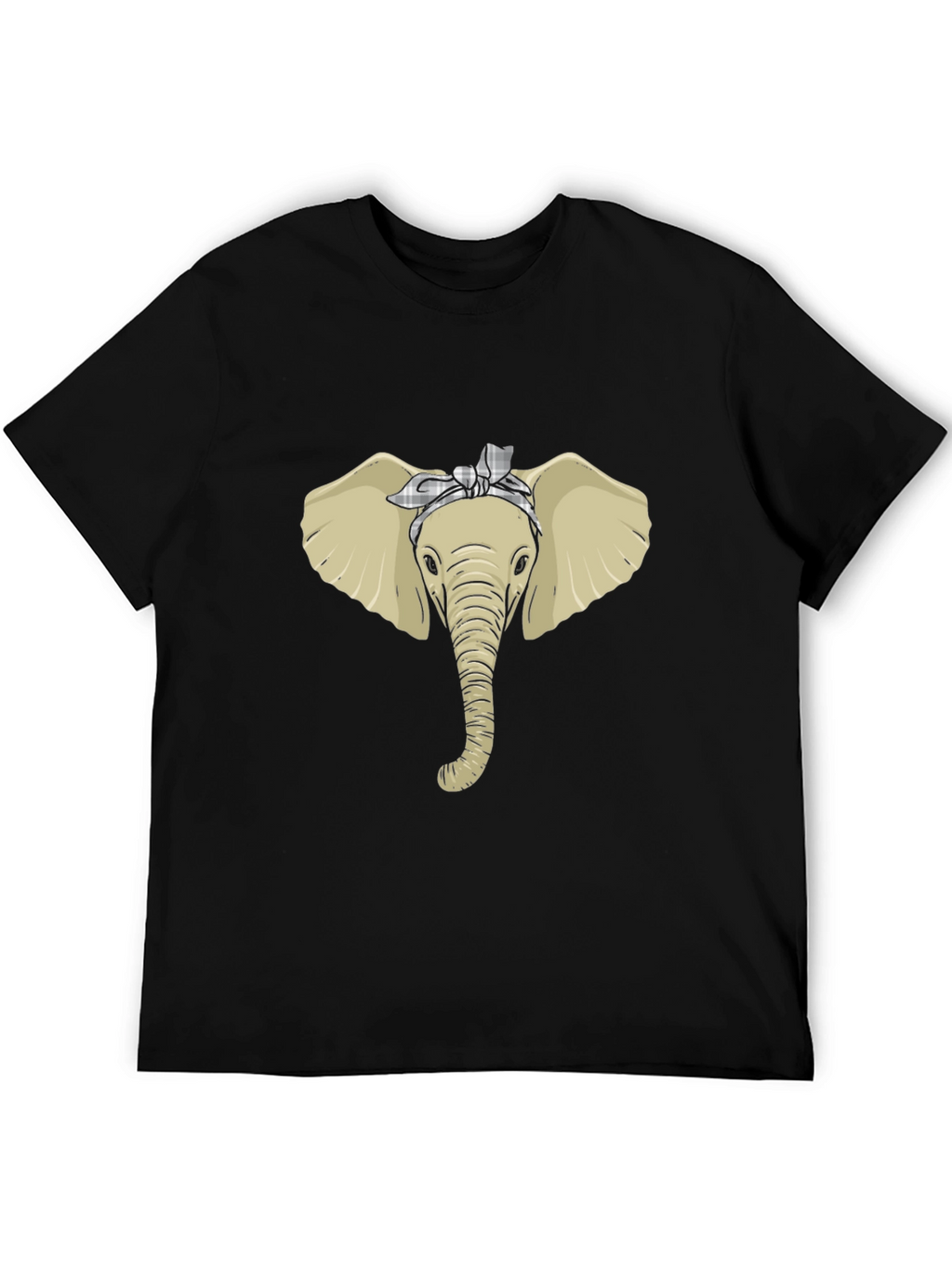 Elephant Head Bandana Graphic Tee - Black