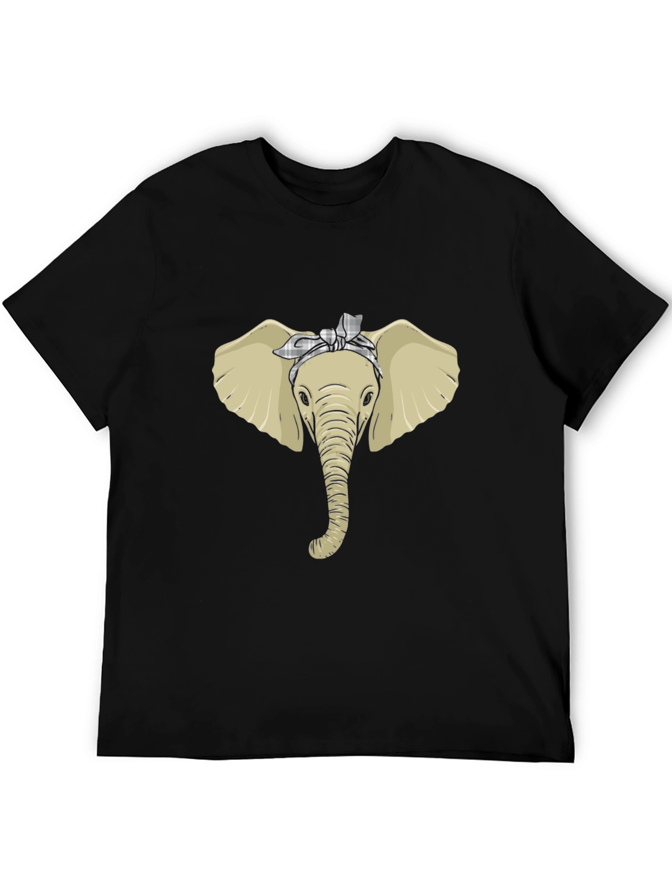 Elephant Head Bandana Graphic Tee - Black