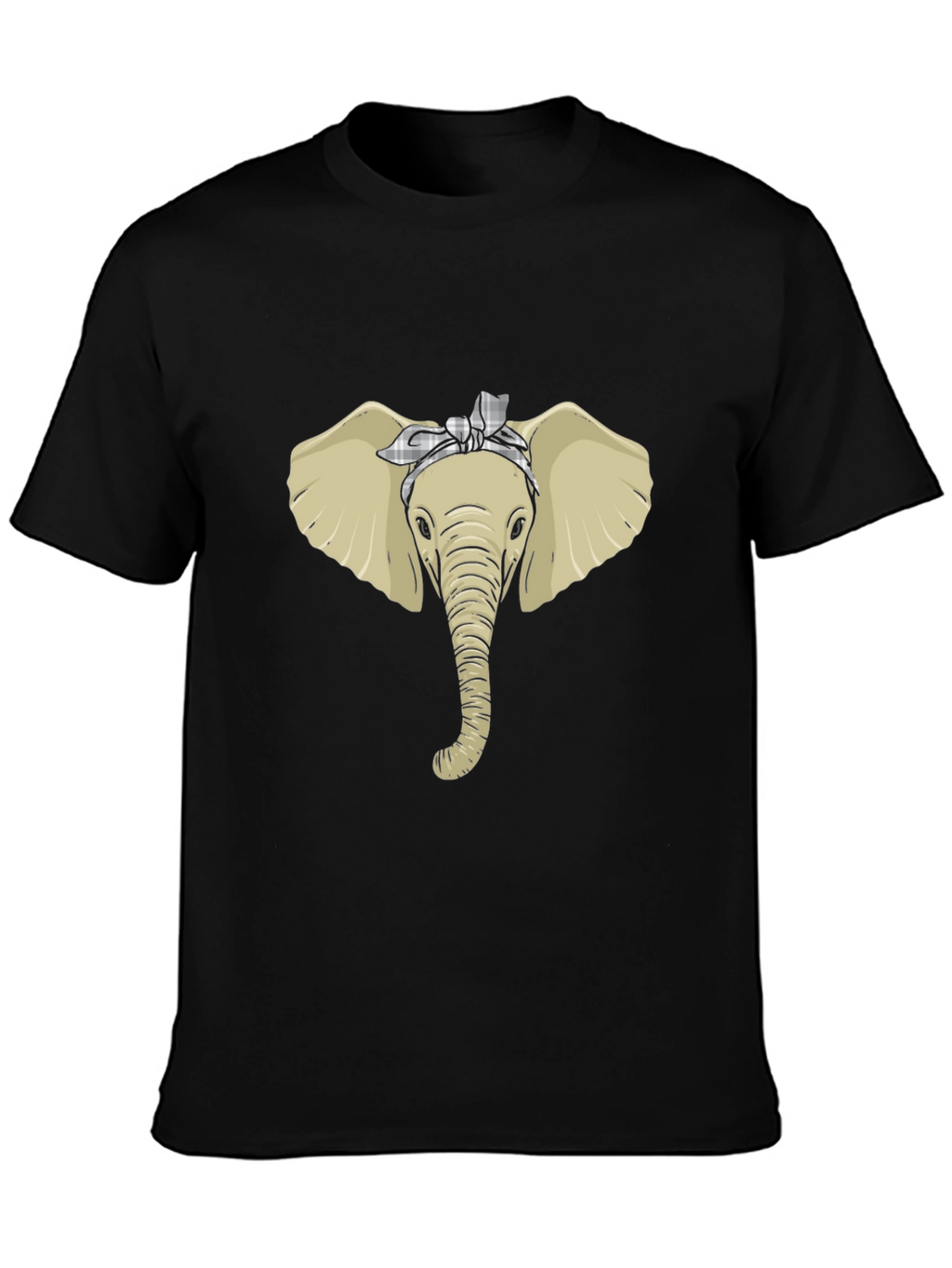 Elephant Head Bandana Graphic Tee - Black